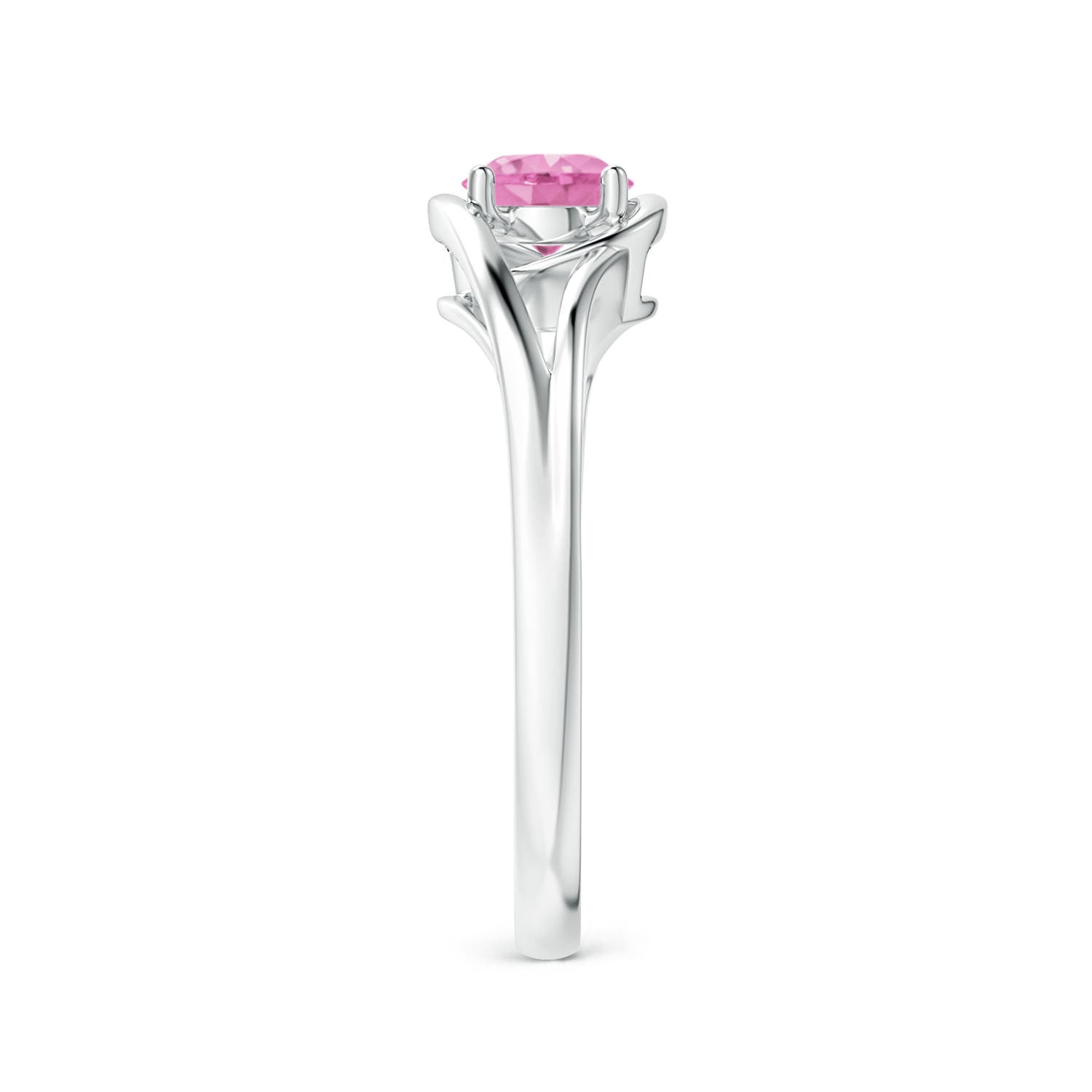 A - Pink Sapphire / 0.6 CT / 14 KT White Gold