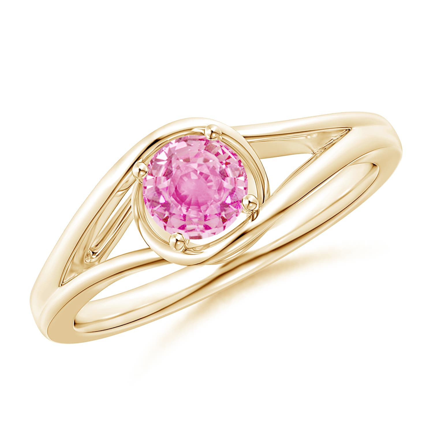 A - Pink Sapphire / 0.6 CT / 14 KT Yellow Gold