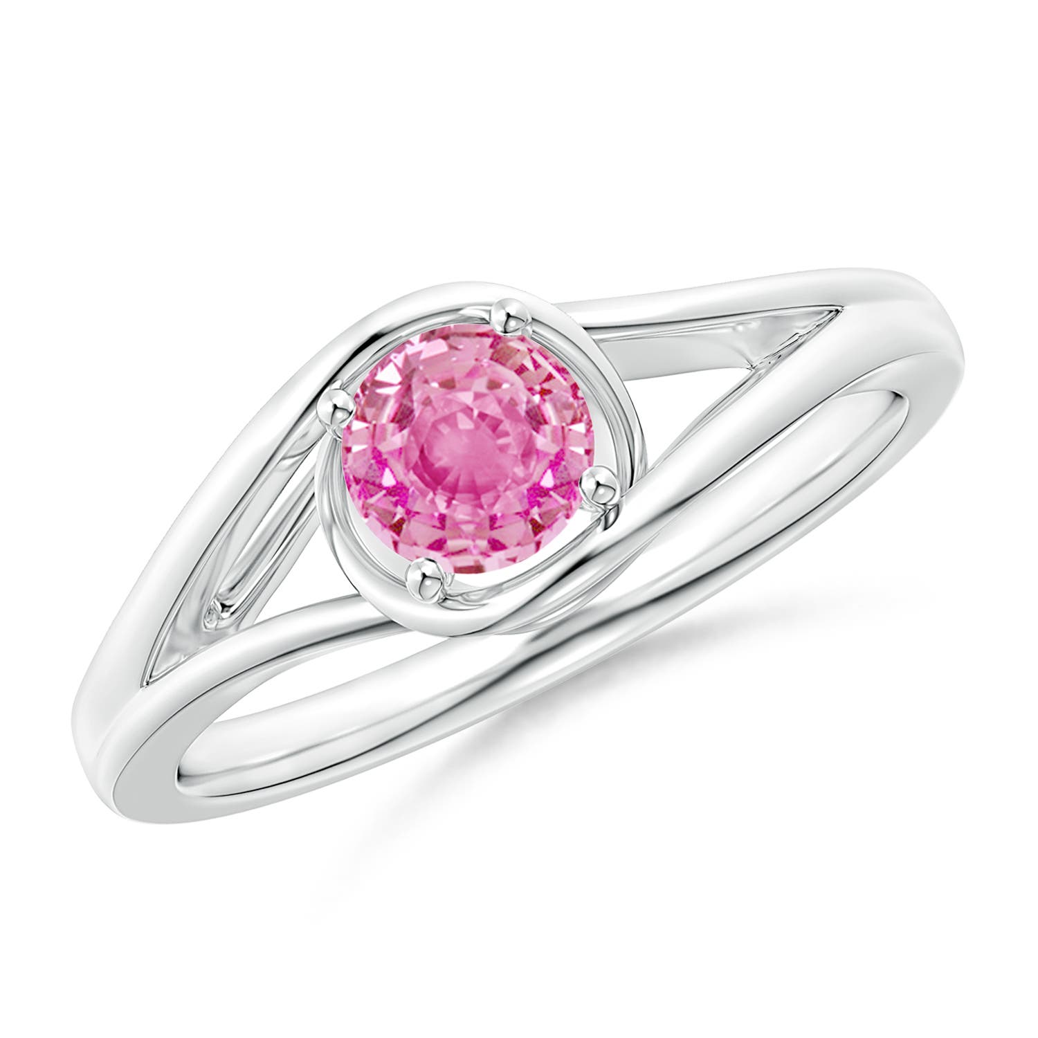 AA - Pink Sapphire / 0.6 CT / 14 KT White Gold