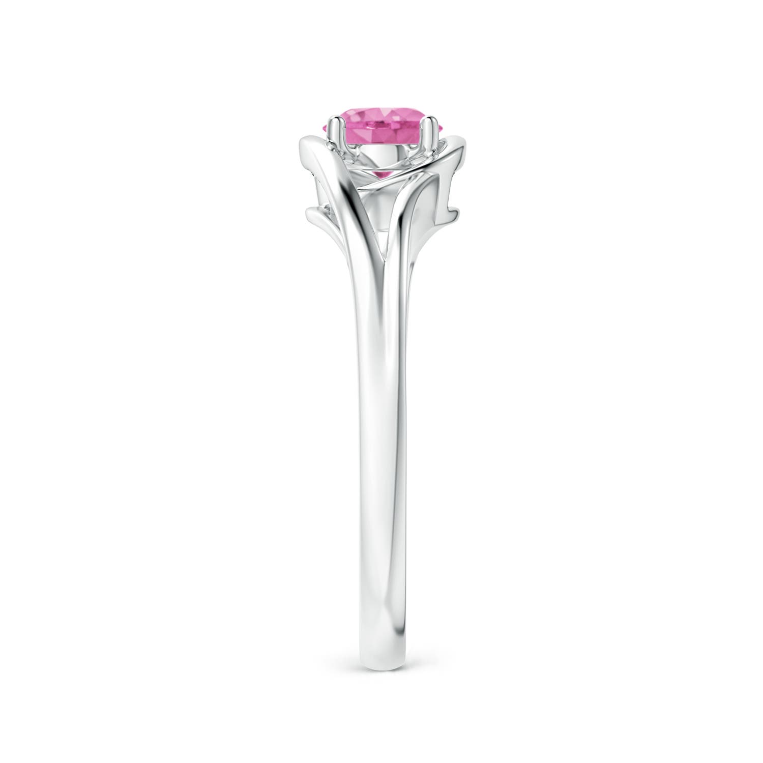 AA - Pink Sapphire / 0.6 CT / 14 KT White Gold