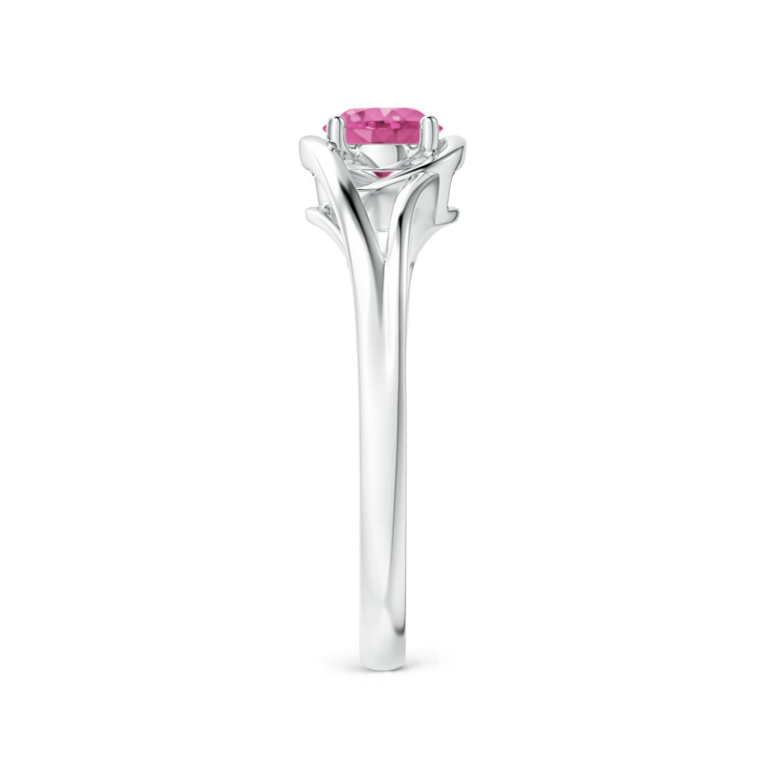 AAA - Pink Sapphire / 0.6 CT / 14 KT White Gold