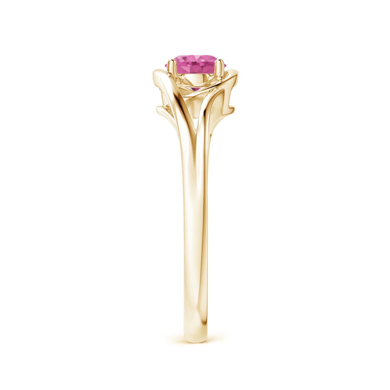 AAA - Pink Sapphire / 0.6 CT / 14 KT Yellow Gold