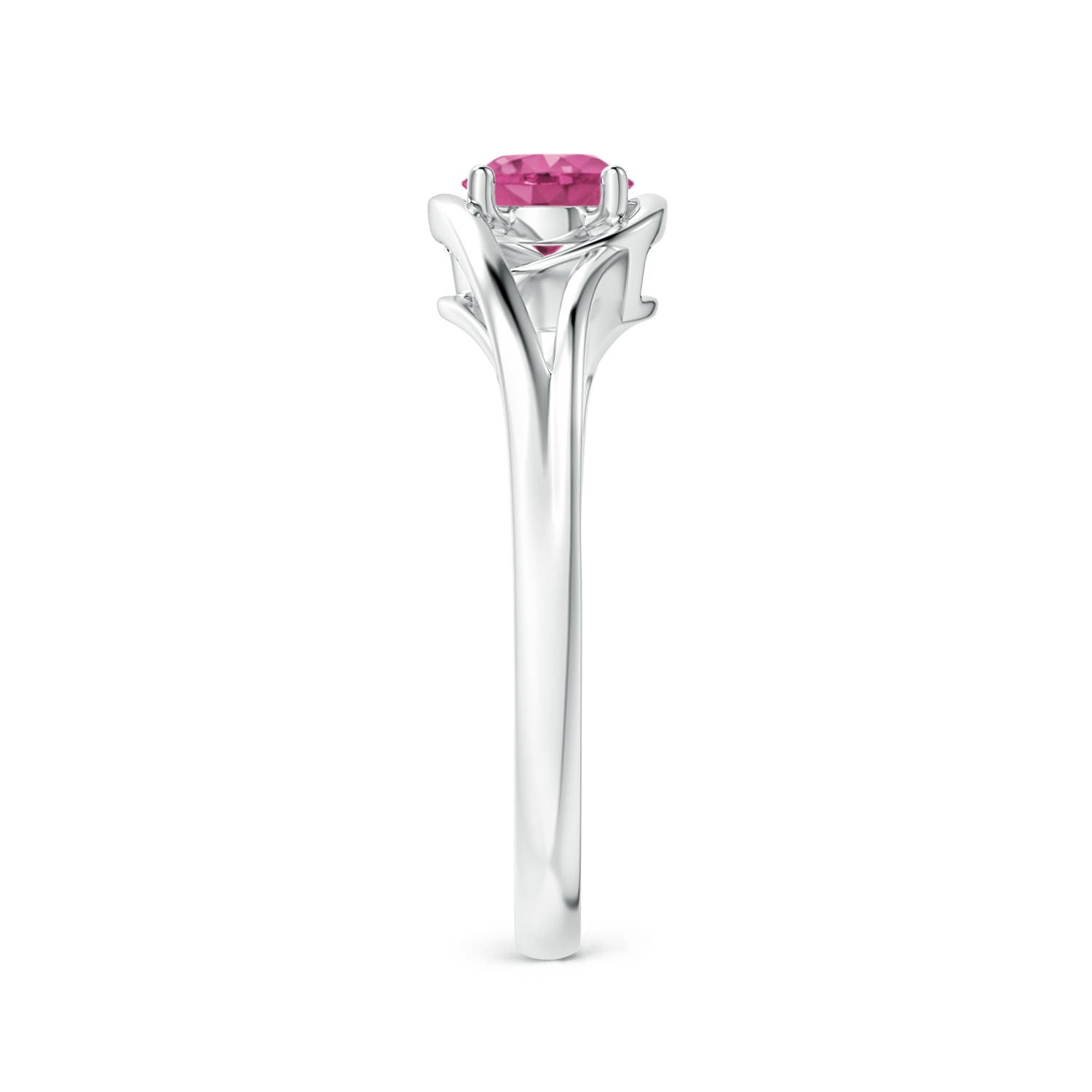 AAAA - Pink Sapphire / 0.6 CT / 14 KT White Gold