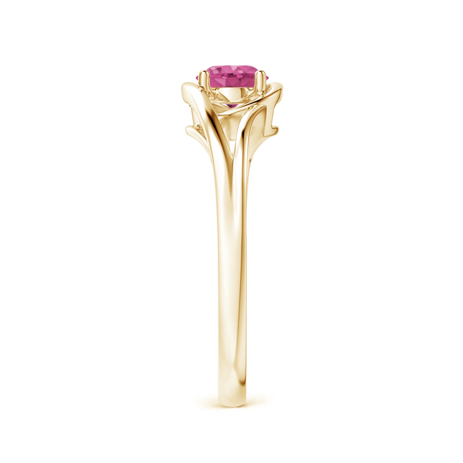 AAAA - Pink Sapphire / 0.6 CT / 14 KT Yellow Gold