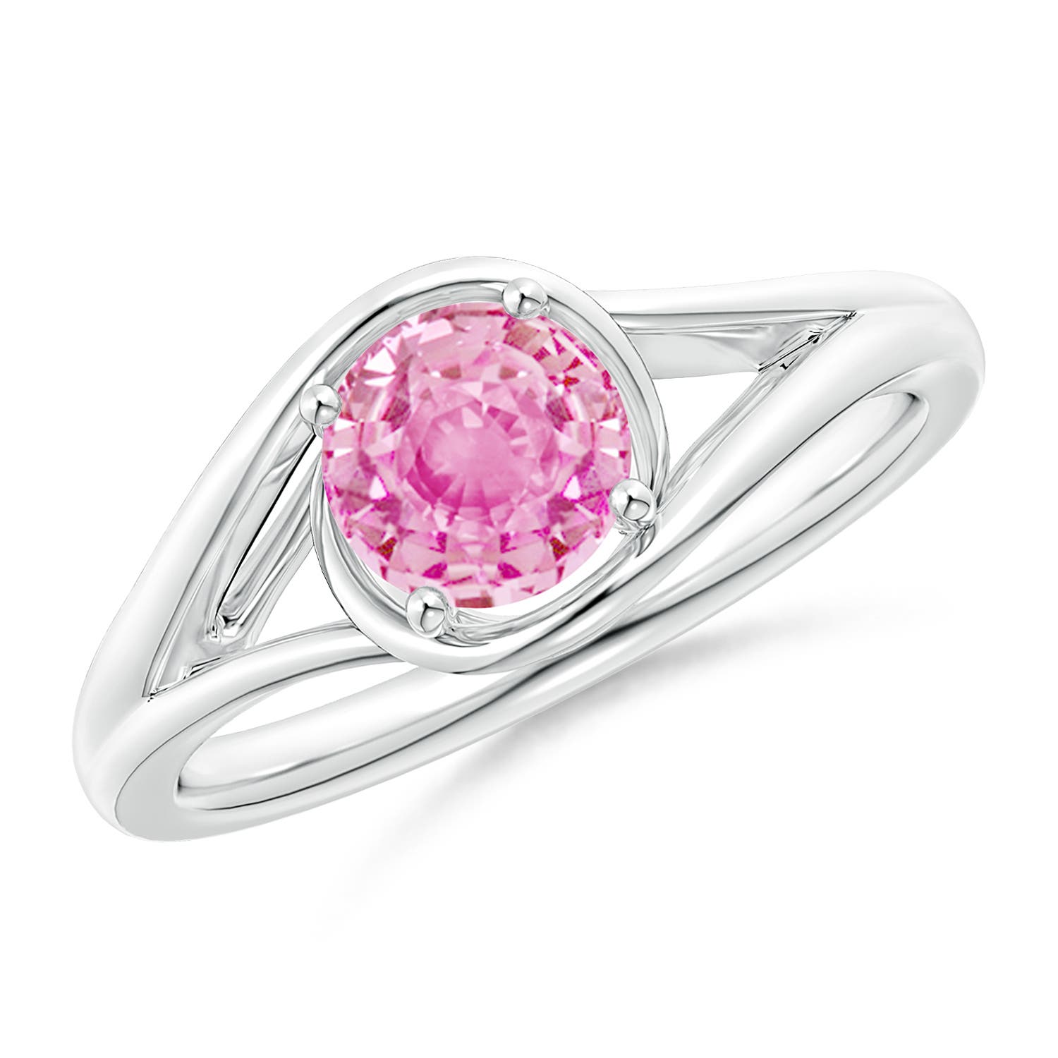 A - Pink Sapphire / 1 CT / 14 KT White Gold