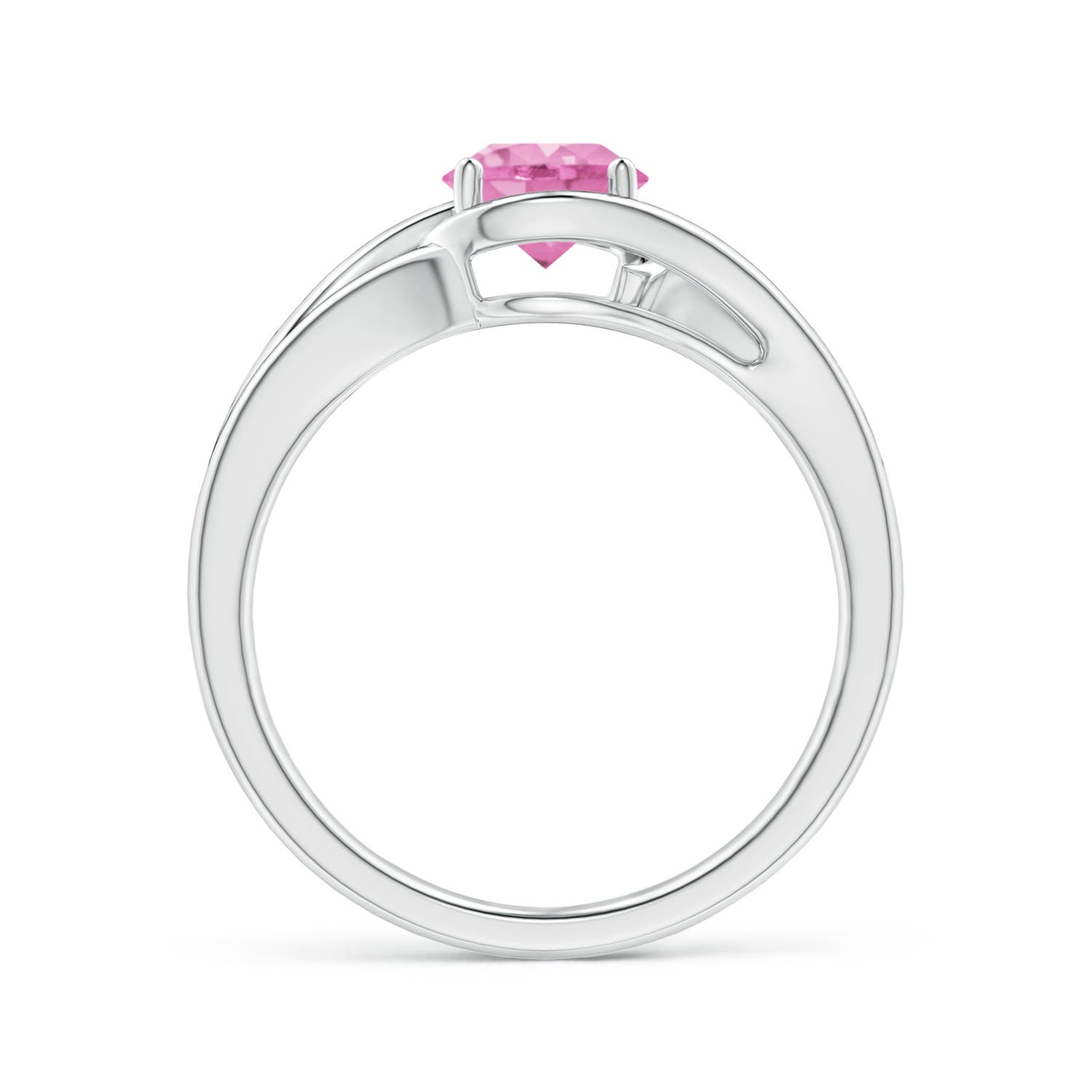 A - Pink Sapphire / 1 CT / 14 KT White Gold