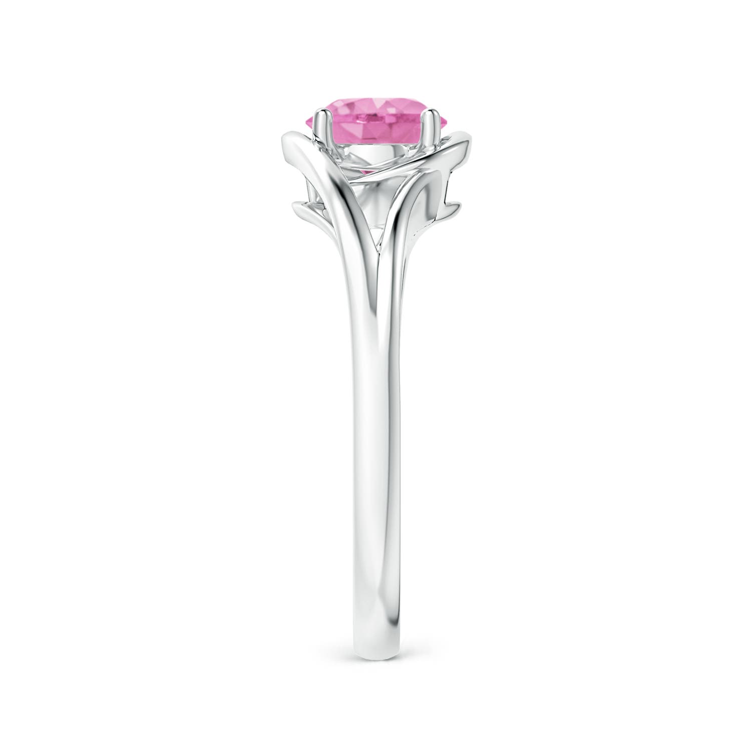 A - Pink Sapphire / 1 CT / 14 KT White Gold