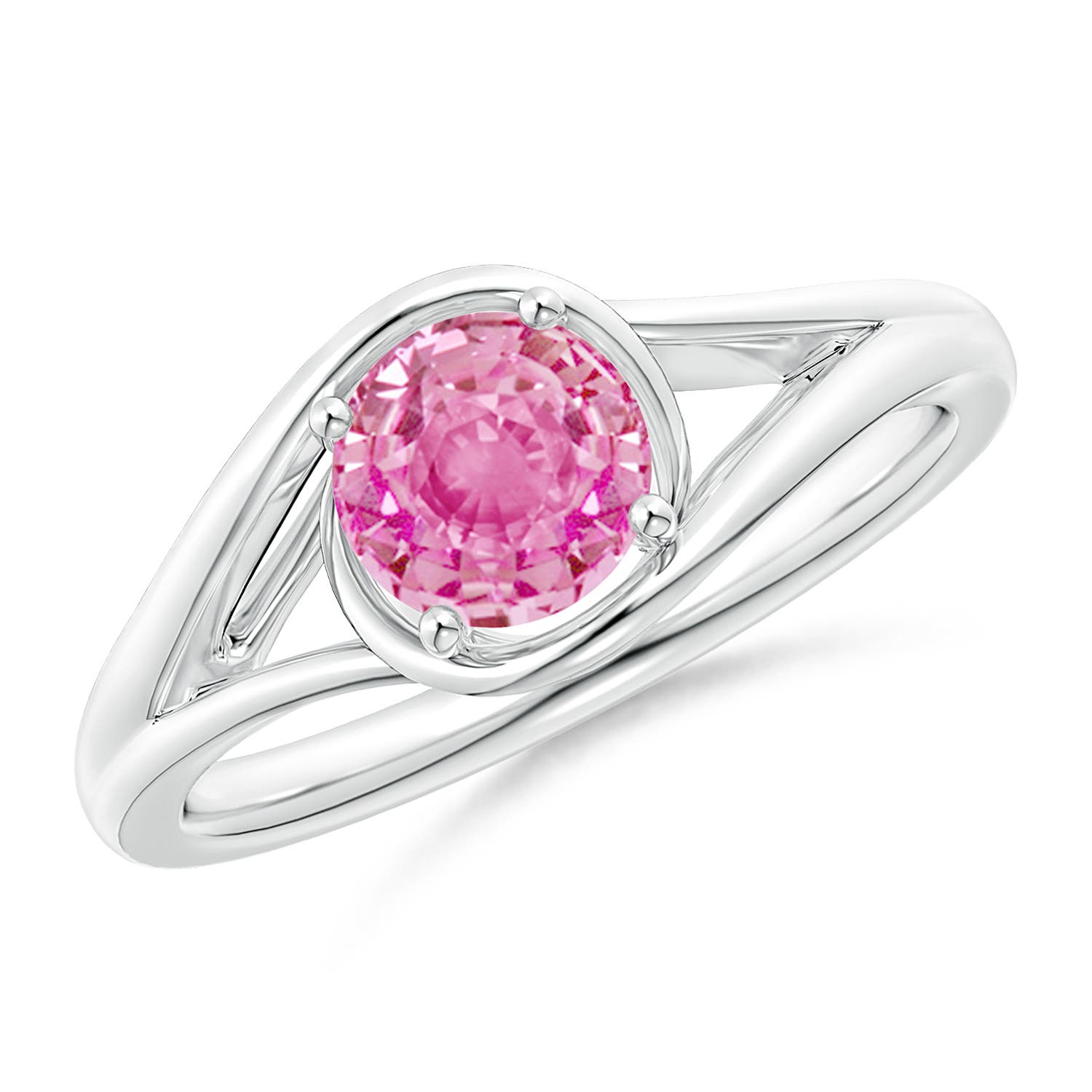 AA - Pink Sapphire / 1 CT / 14 KT White Gold