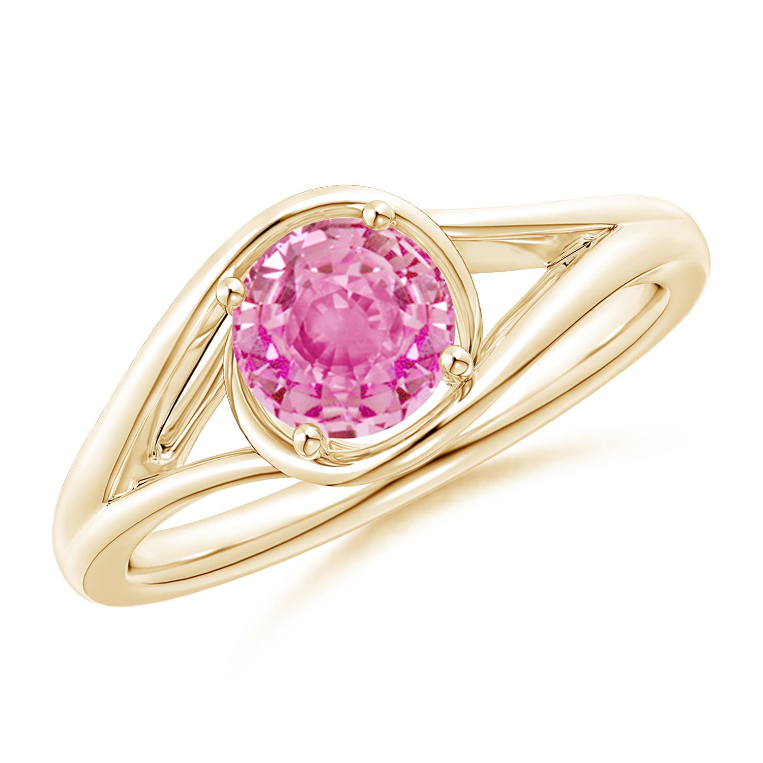 AA - Pink Sapphire / 1 CT / 14 KT Yellow Gold