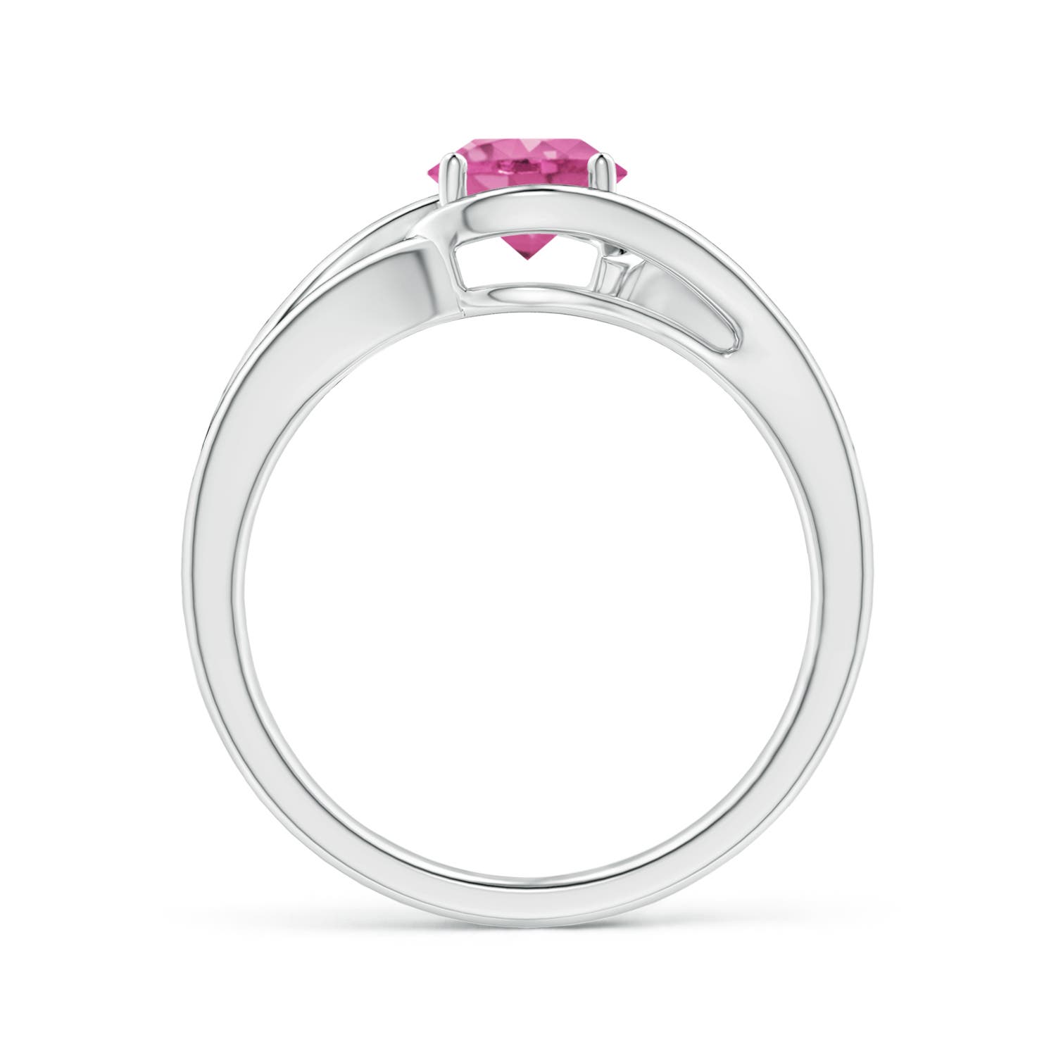 AAA - Pink Sapphire / 1 CT / 14 KT White Gold