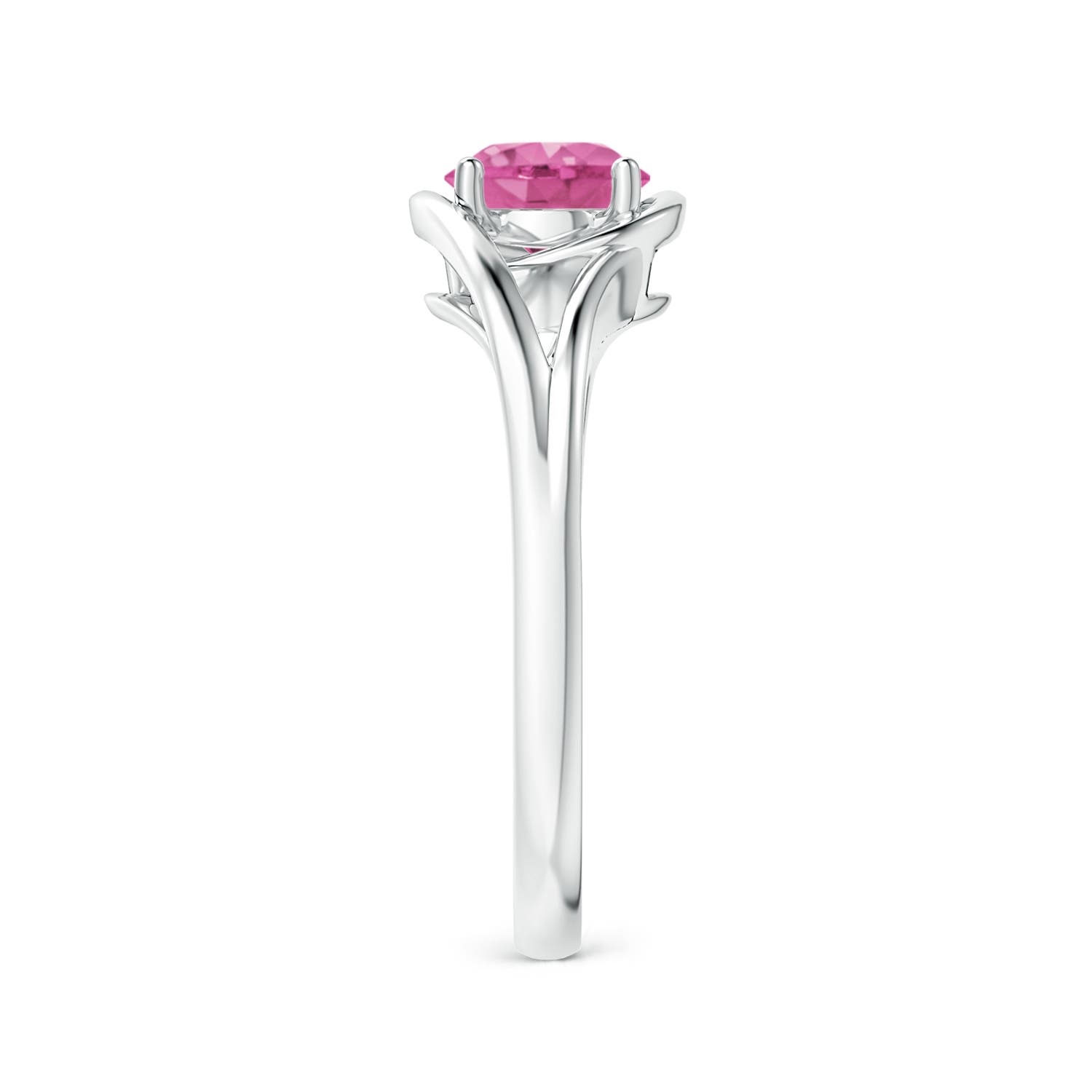 AAA - Pink Sapphire / 1 CT / 14 KT White Gold