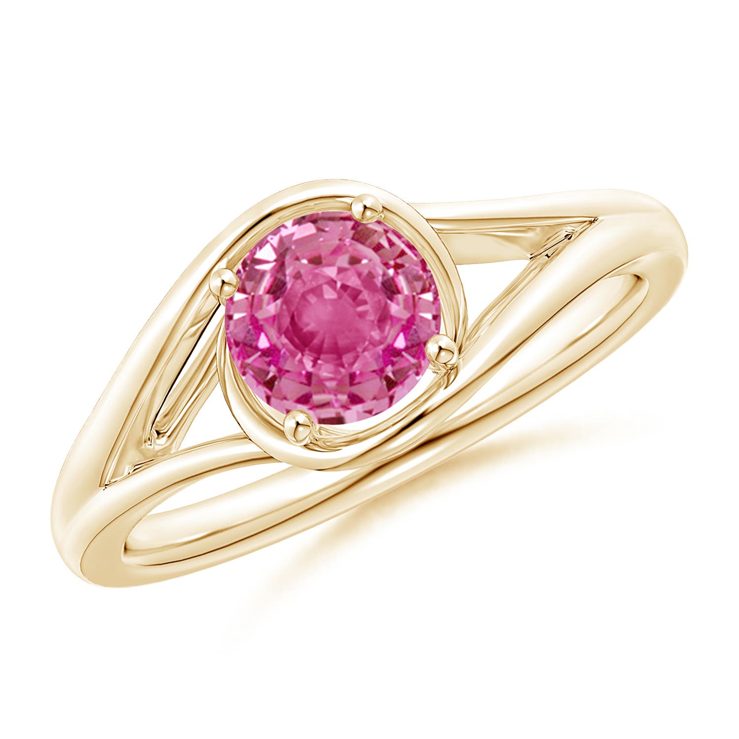 AAA - Pink Sapphire / 1 CT / 14 KT Yellow Gold