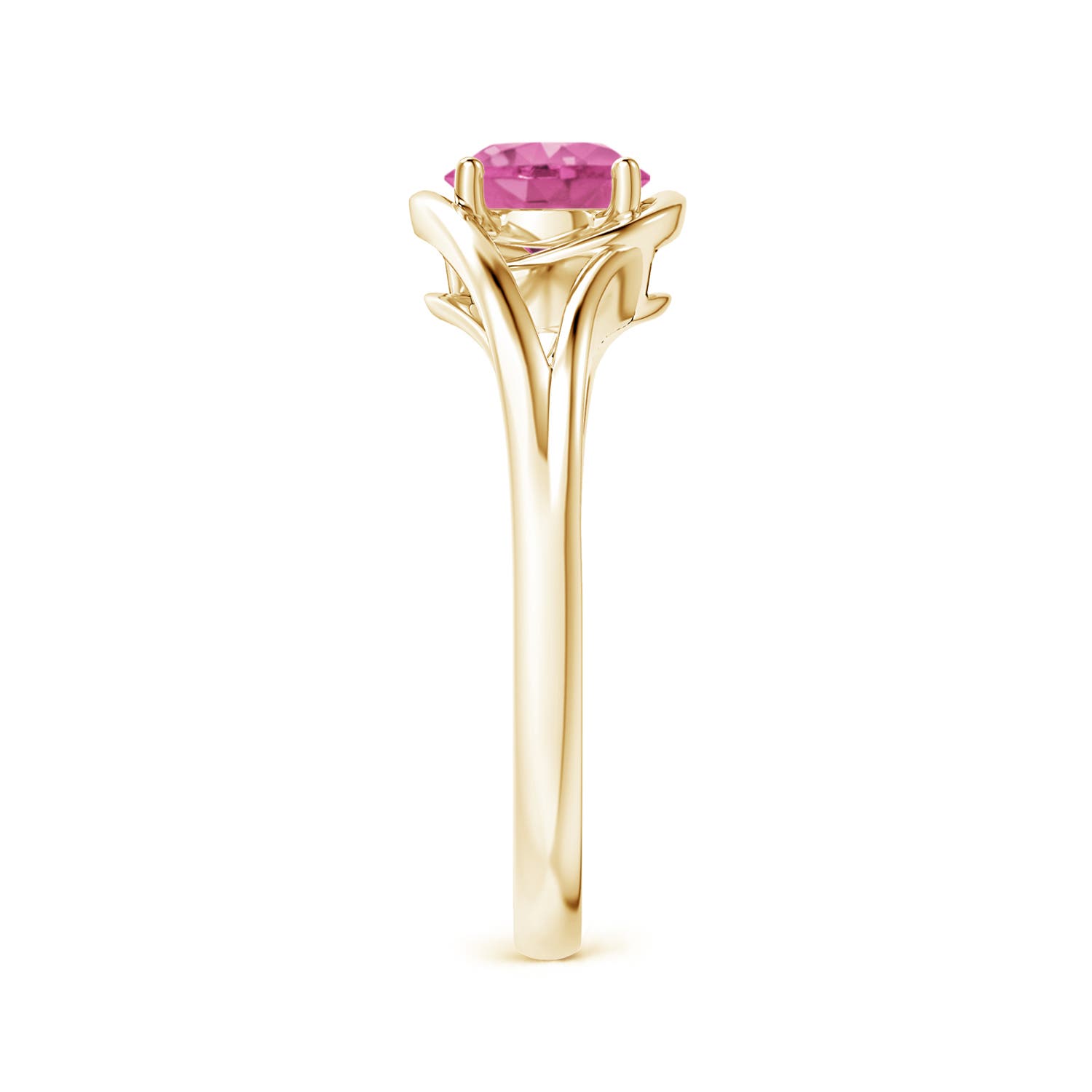 AAA - Pink Sapphire / 1 CT / 14 KT Yellow Gold