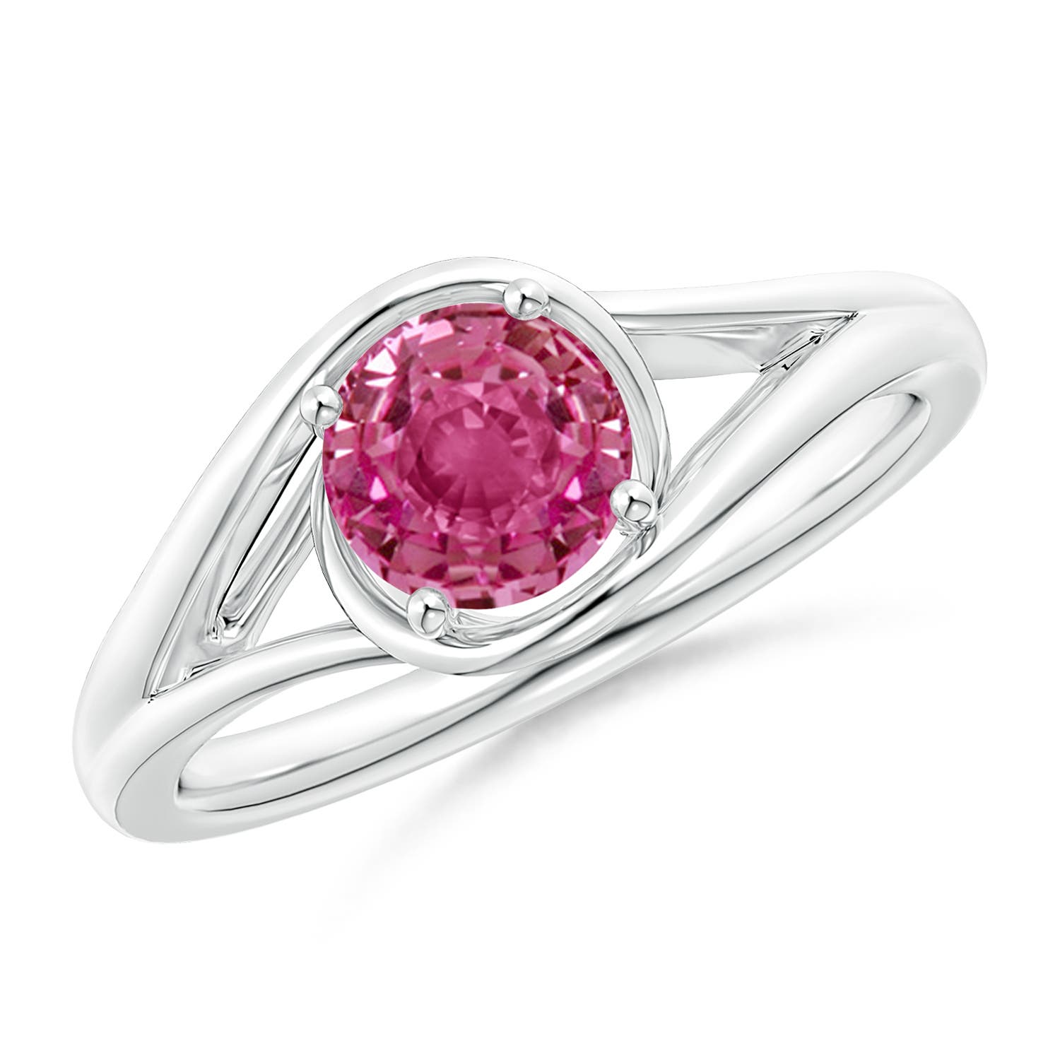 AAAA - Pink Sapphire / 1 CT / 14 KT White Gold