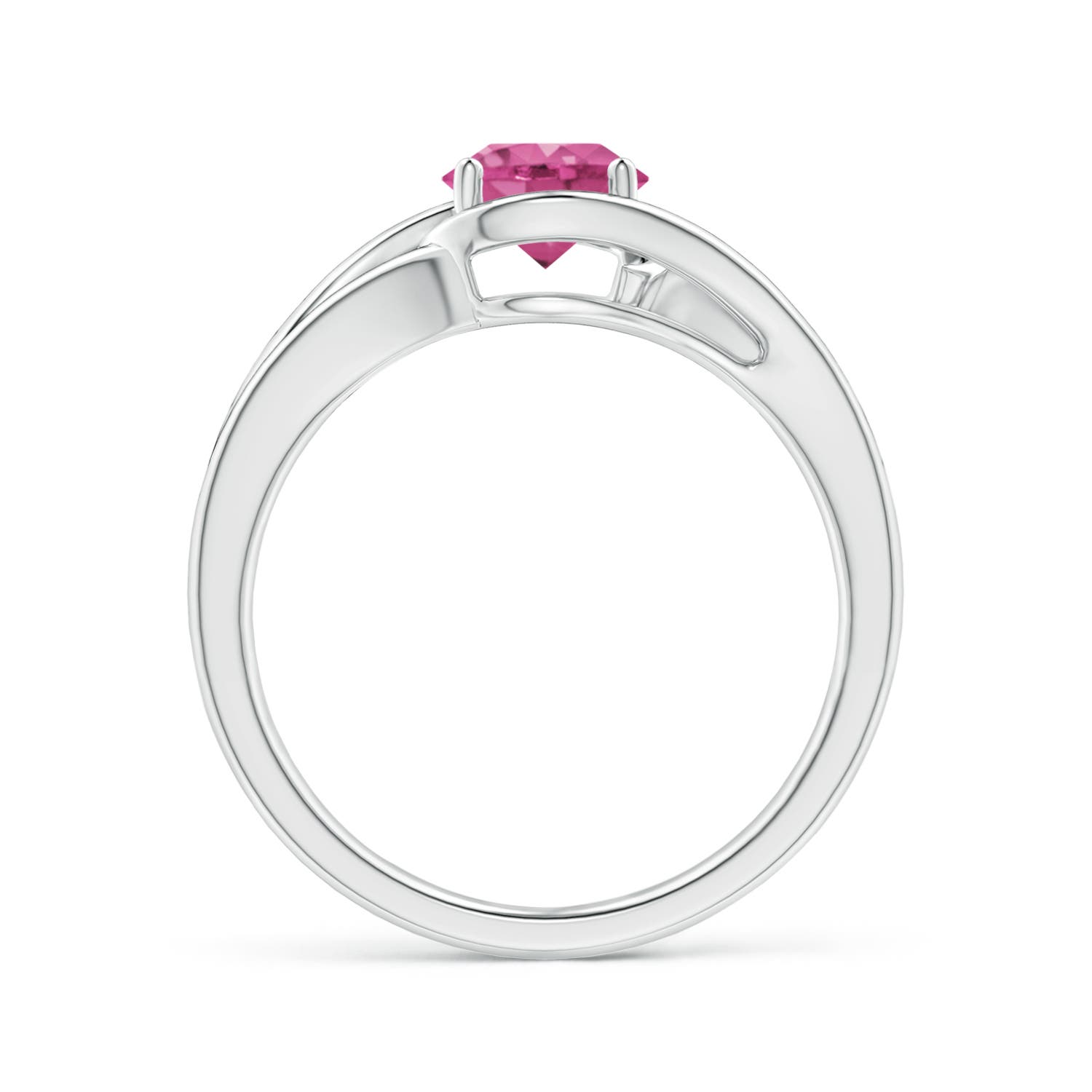 AAAA - Pink Sapphire / 1 CT / 14 KT White Gold