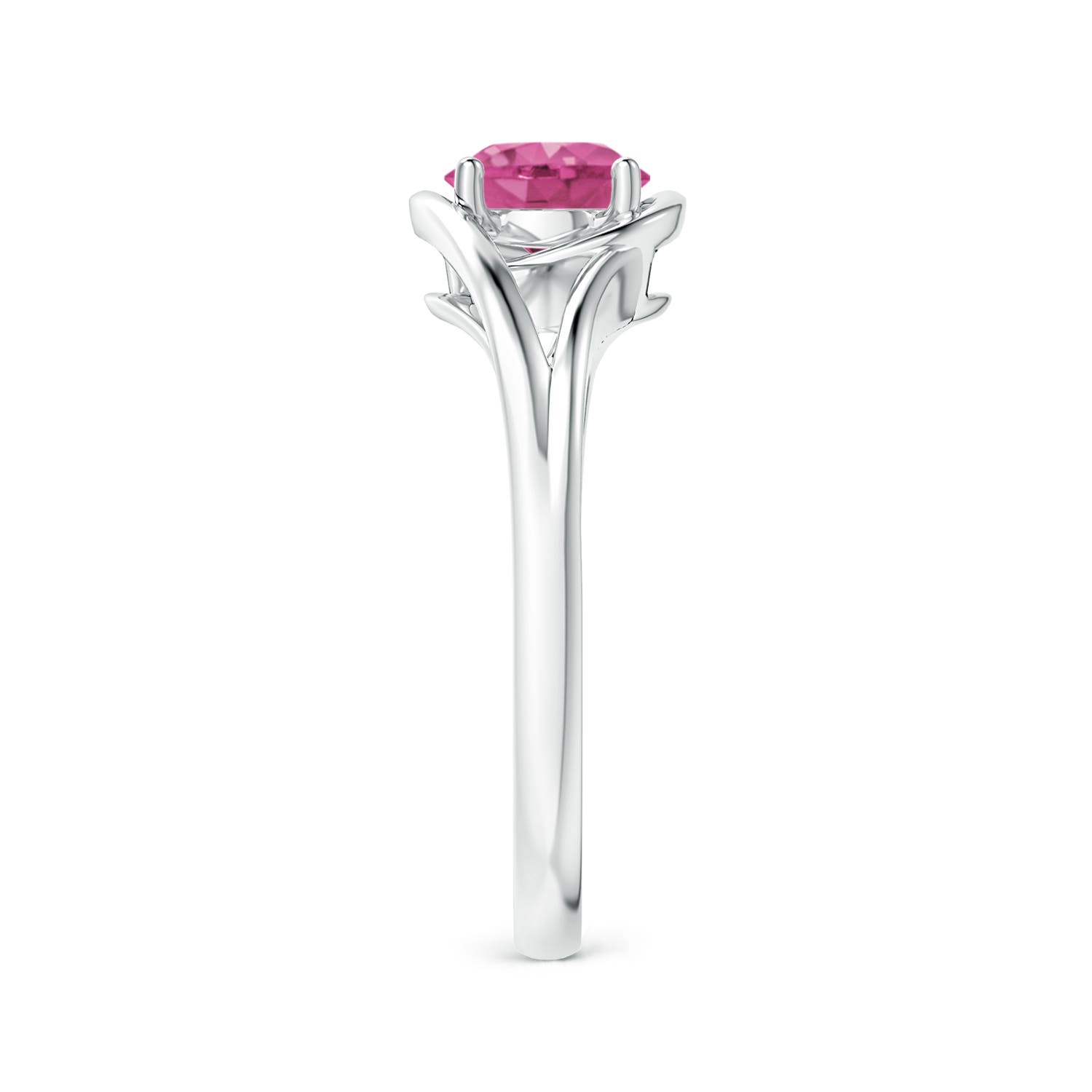 AAAA - Pink Sapphire / 1 CT / 14 KT White Gold