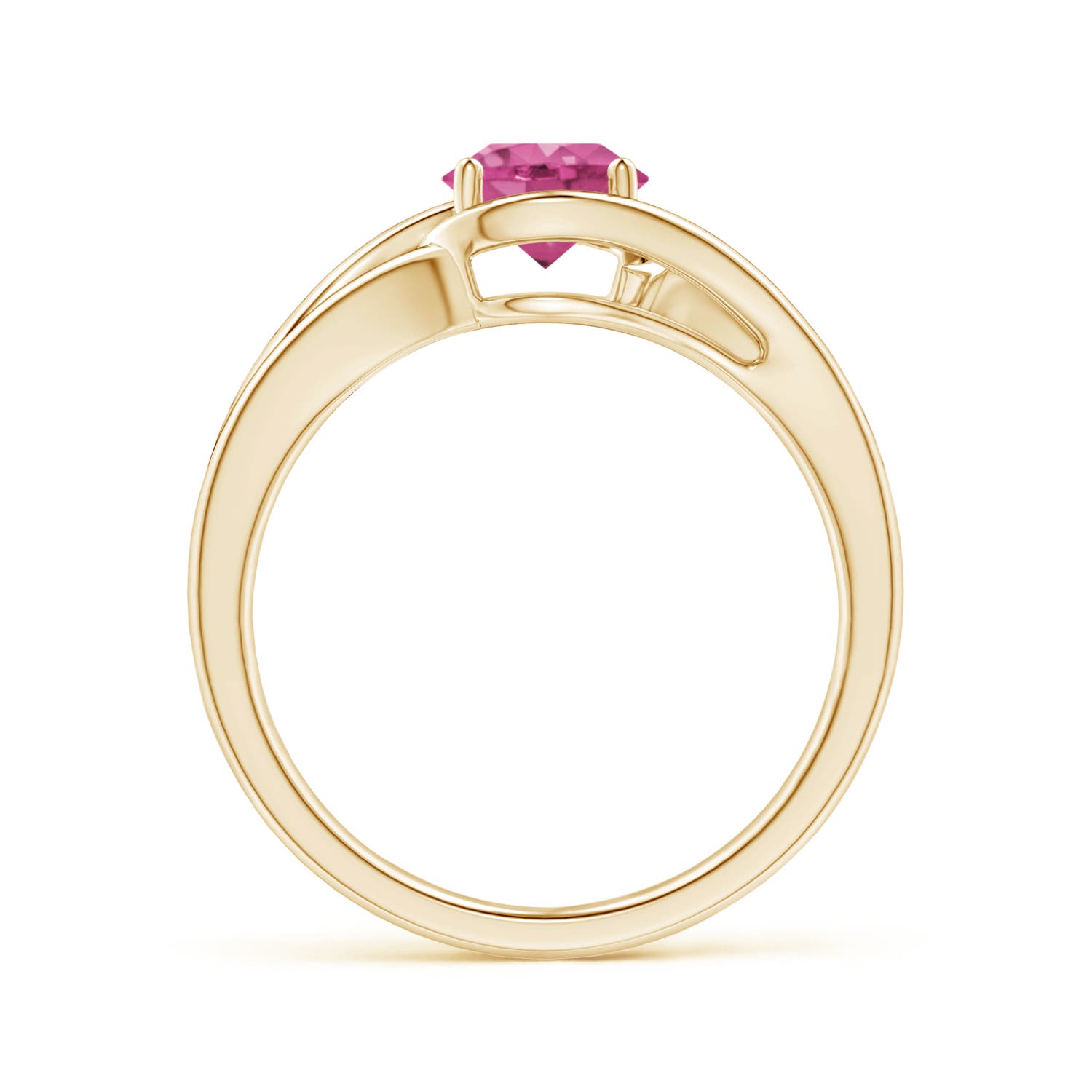 AAAA - Pink Sapphire / 1 CT / 14 KT Yellow Gold