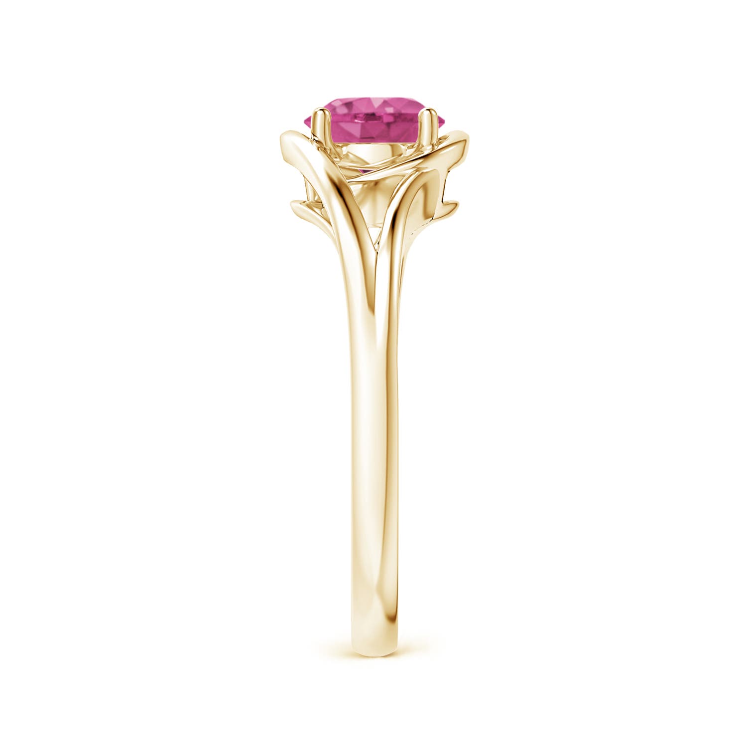 AAAA - Pink Sapphire / 1 CT / 14 KT Yellow Gold