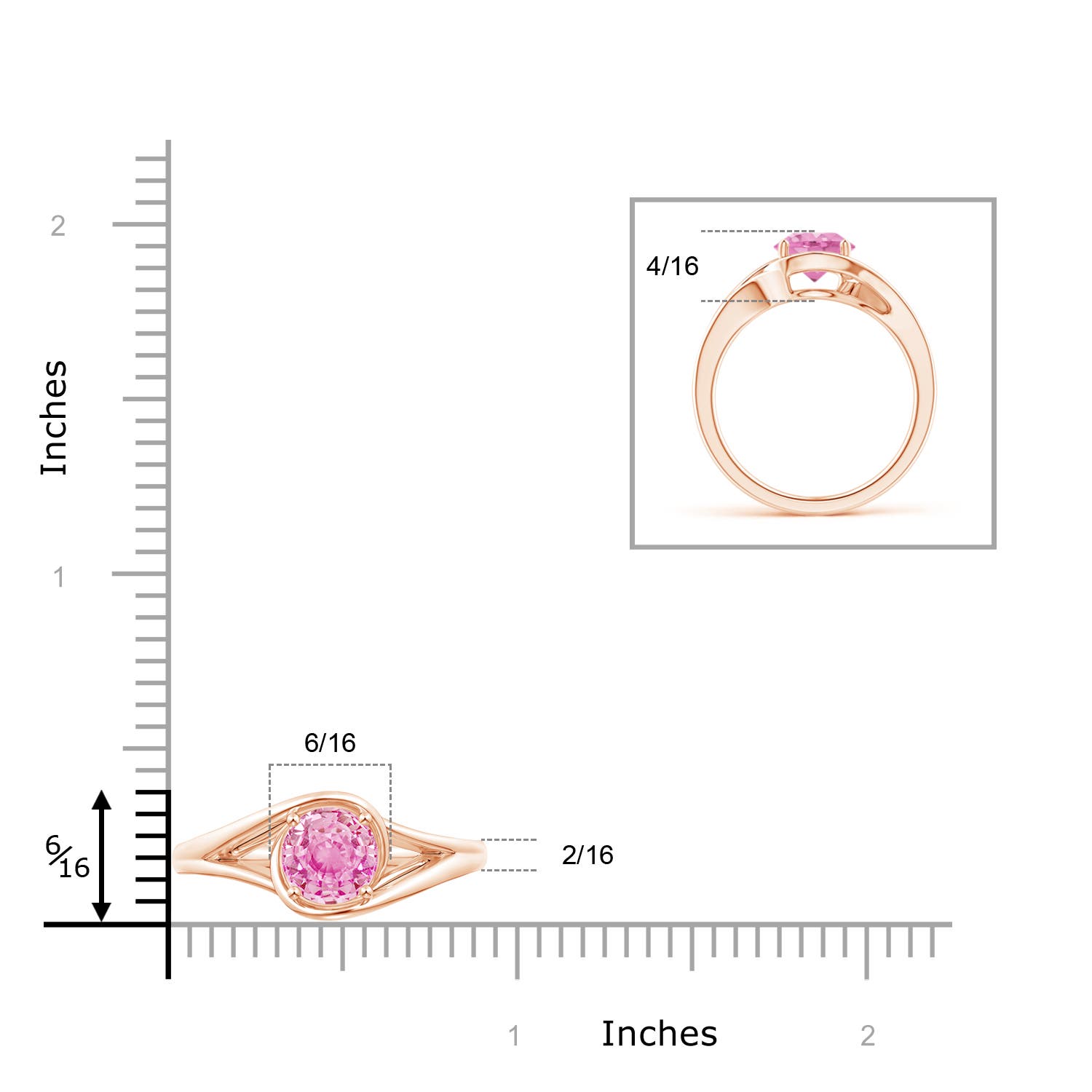 A - Pink Sapphire / 1.6 CT / 14 KT Rose Gold