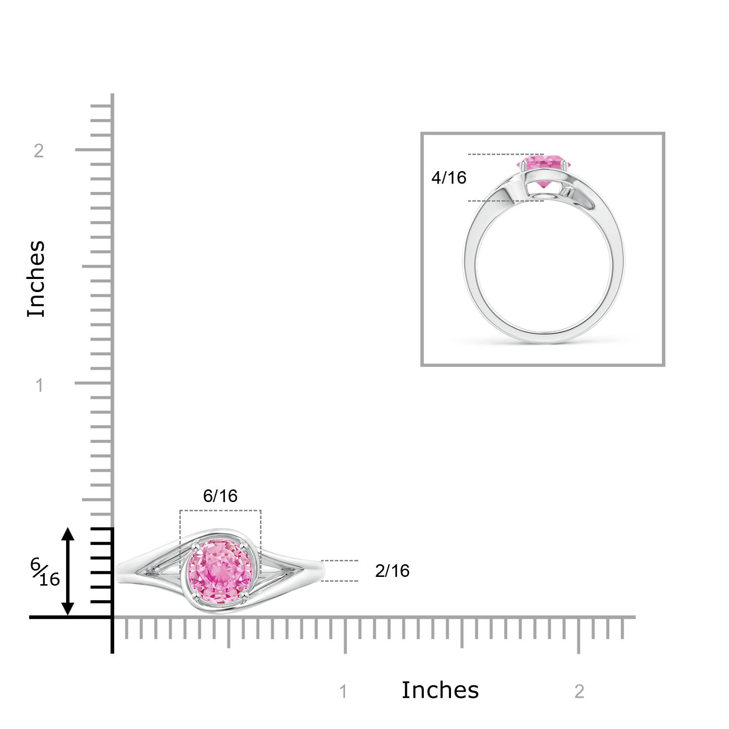 A - Pink Sapphire / 1.6 CT / 14 KT White Gold