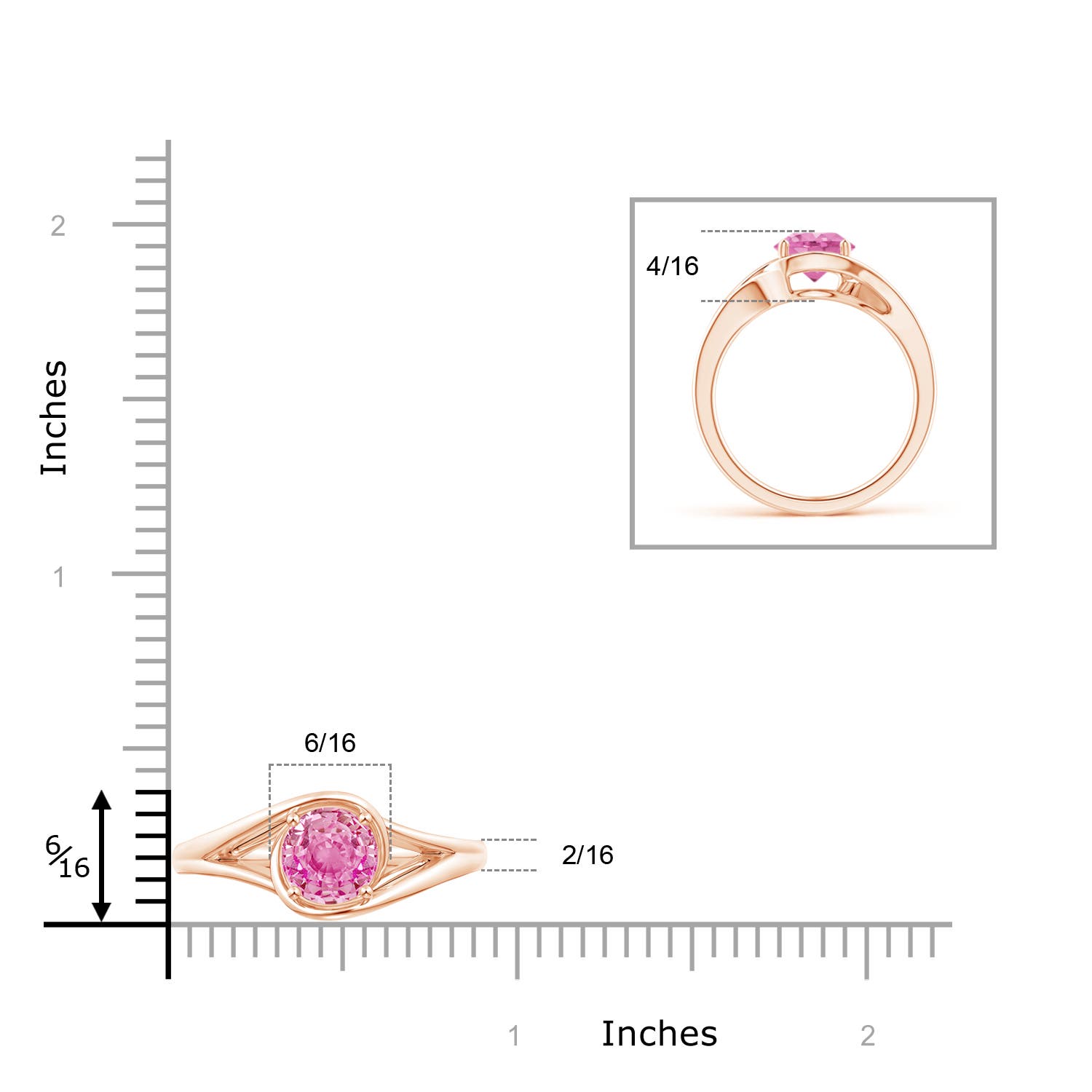 AA - Pink Sapphire / 1.6 CT / 14 KT Rose Gold