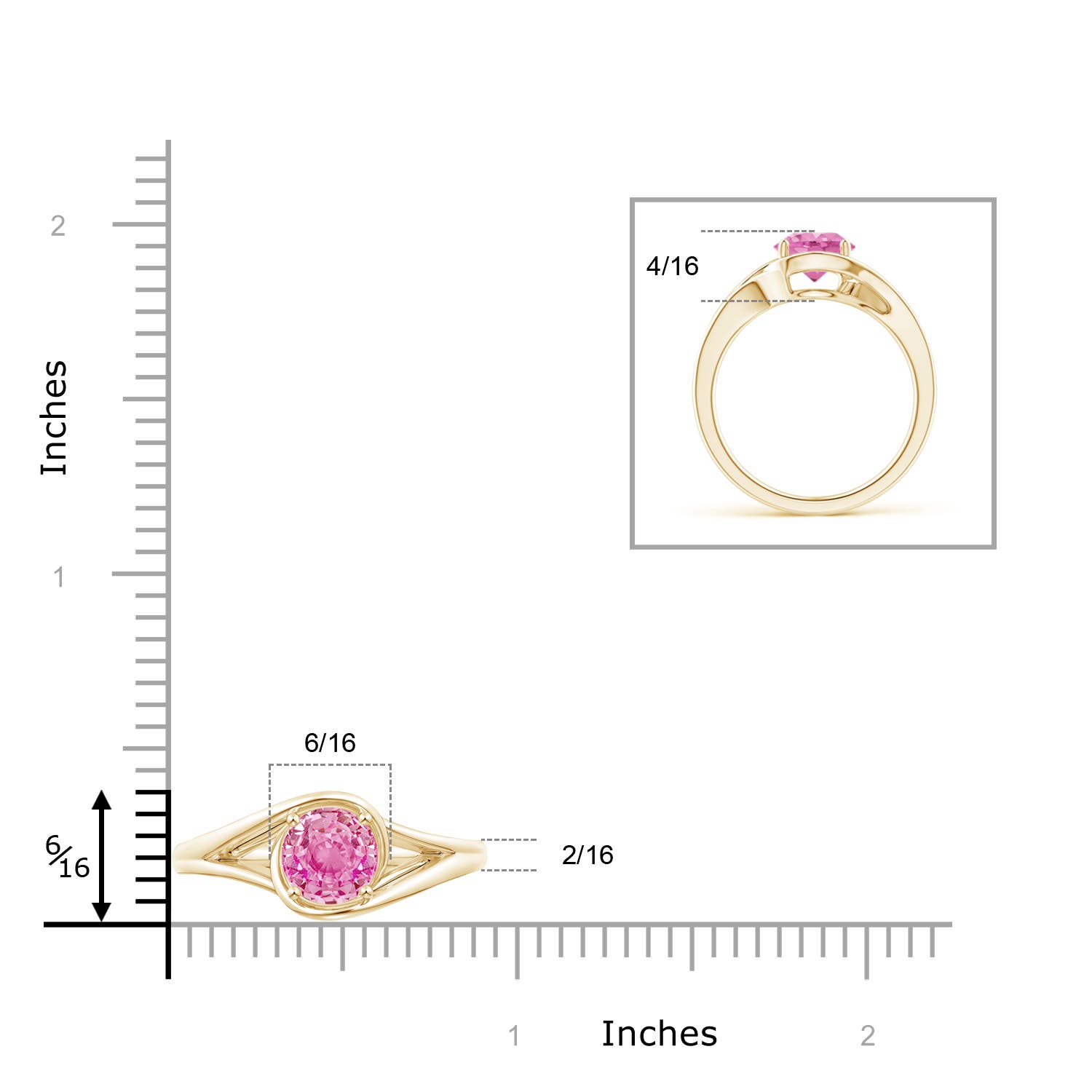 AA - Pink Sapphire / 1.6 CT / 14 KT Yellow Gold