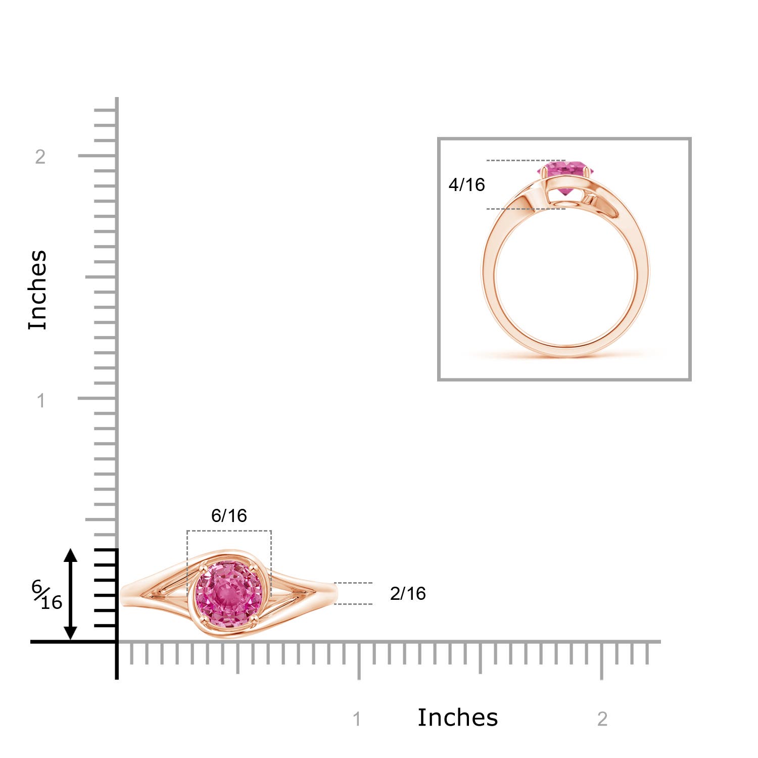 AAA - Pink Sapphire / 1.6 CT / 14 KT Rose Gold