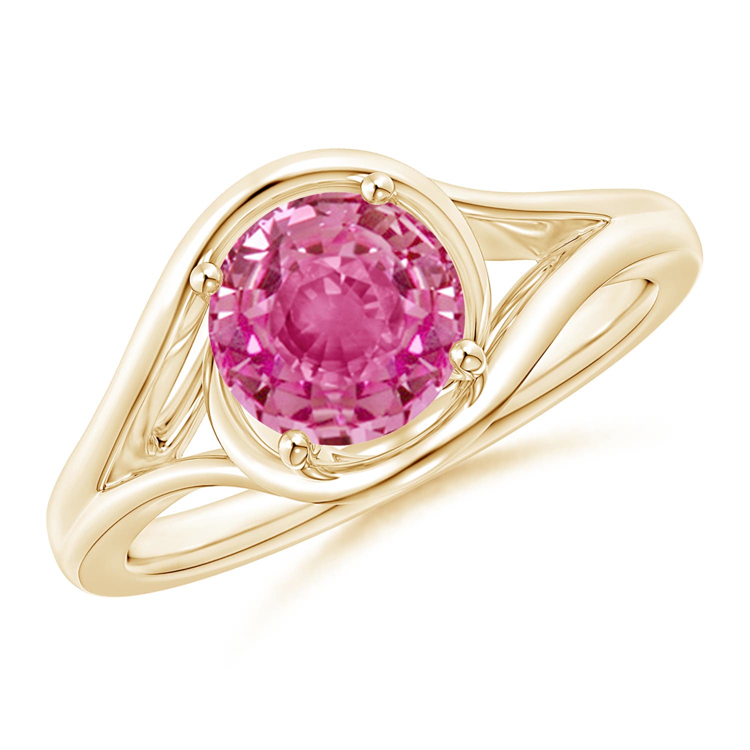 AAA - Pink Sapphire / 1.6 CT / 14 KT Yellow Gold