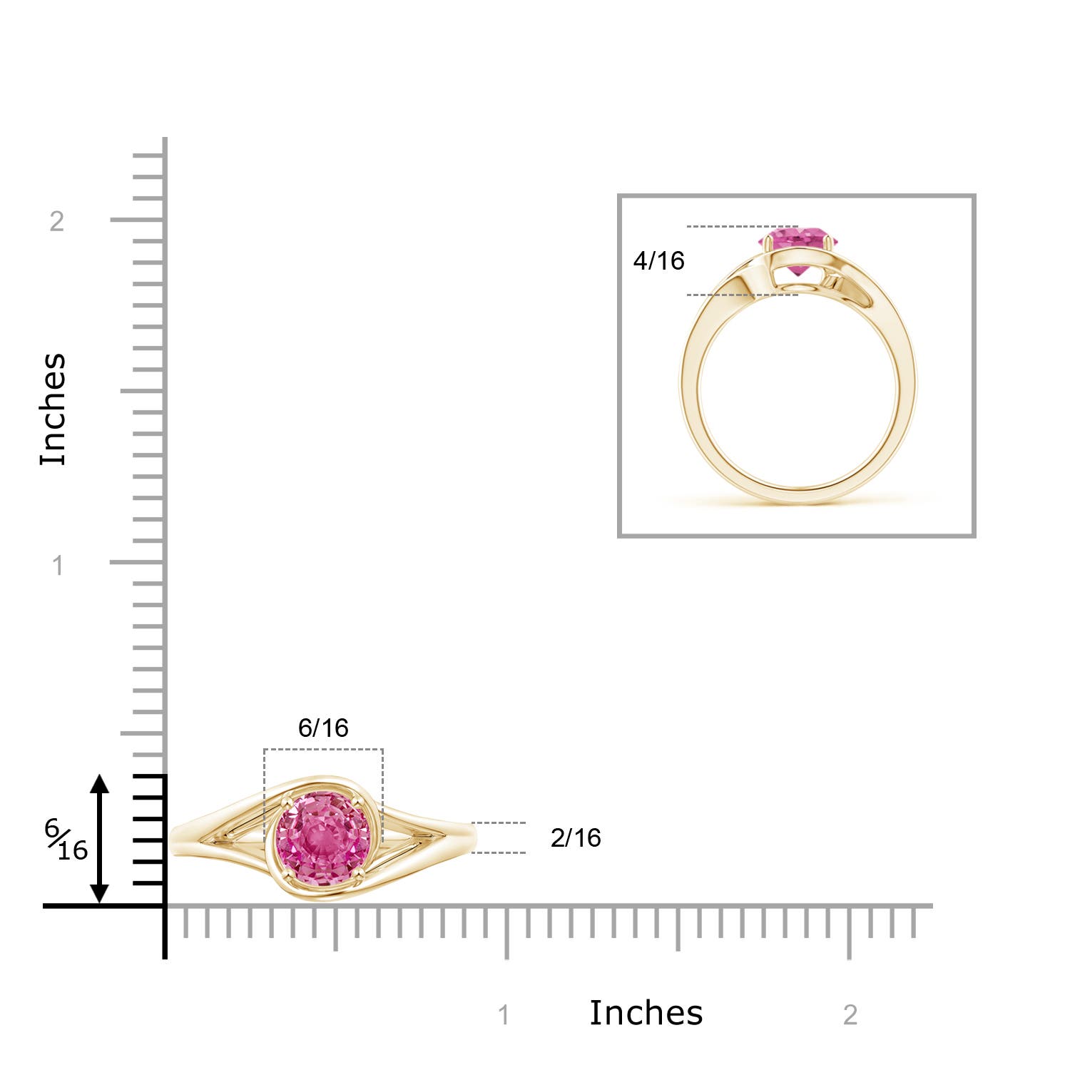 AAA - Pink Sapphire / 1.6 CT / 14 KT Yellow Gold