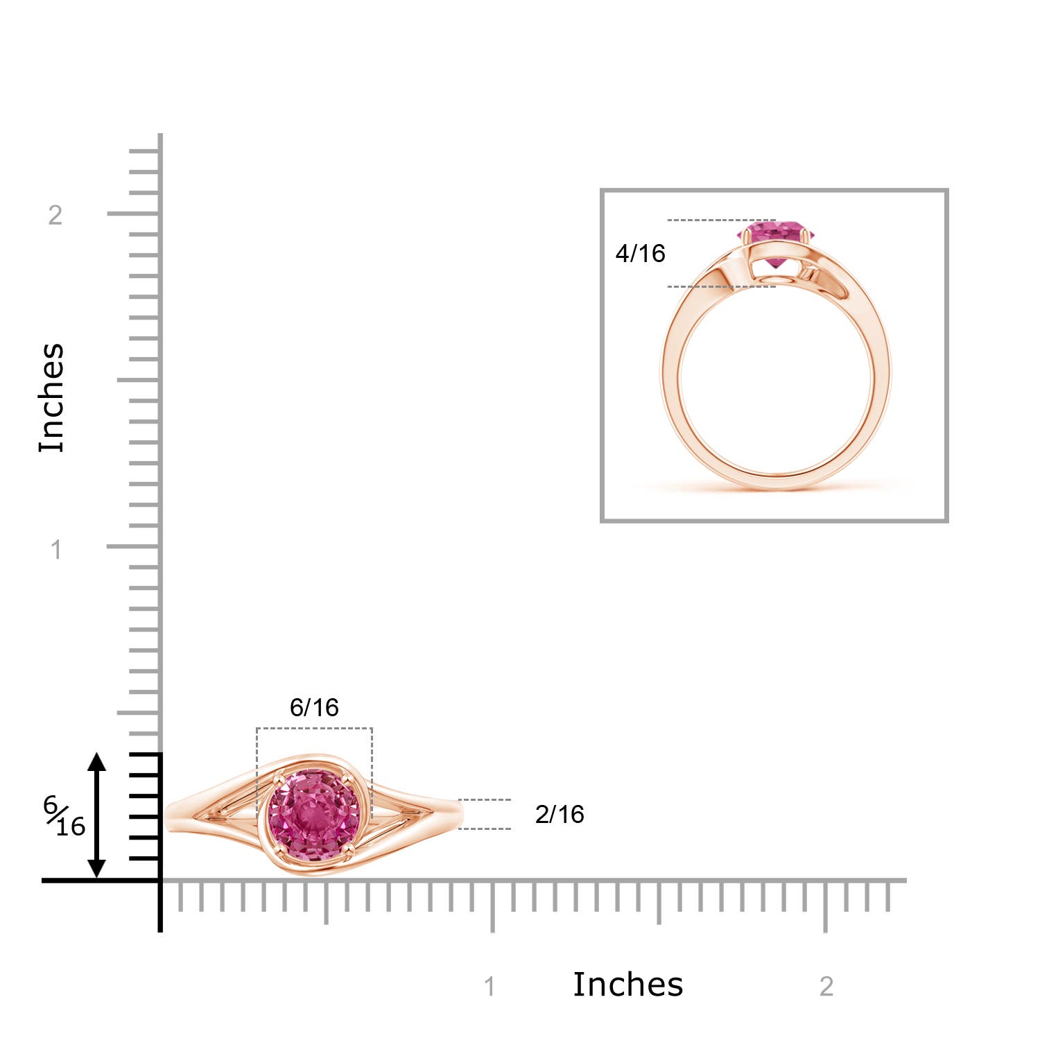 AAAA - Pink Sapphire / 1.6 CT / 14 KT Rose Gold