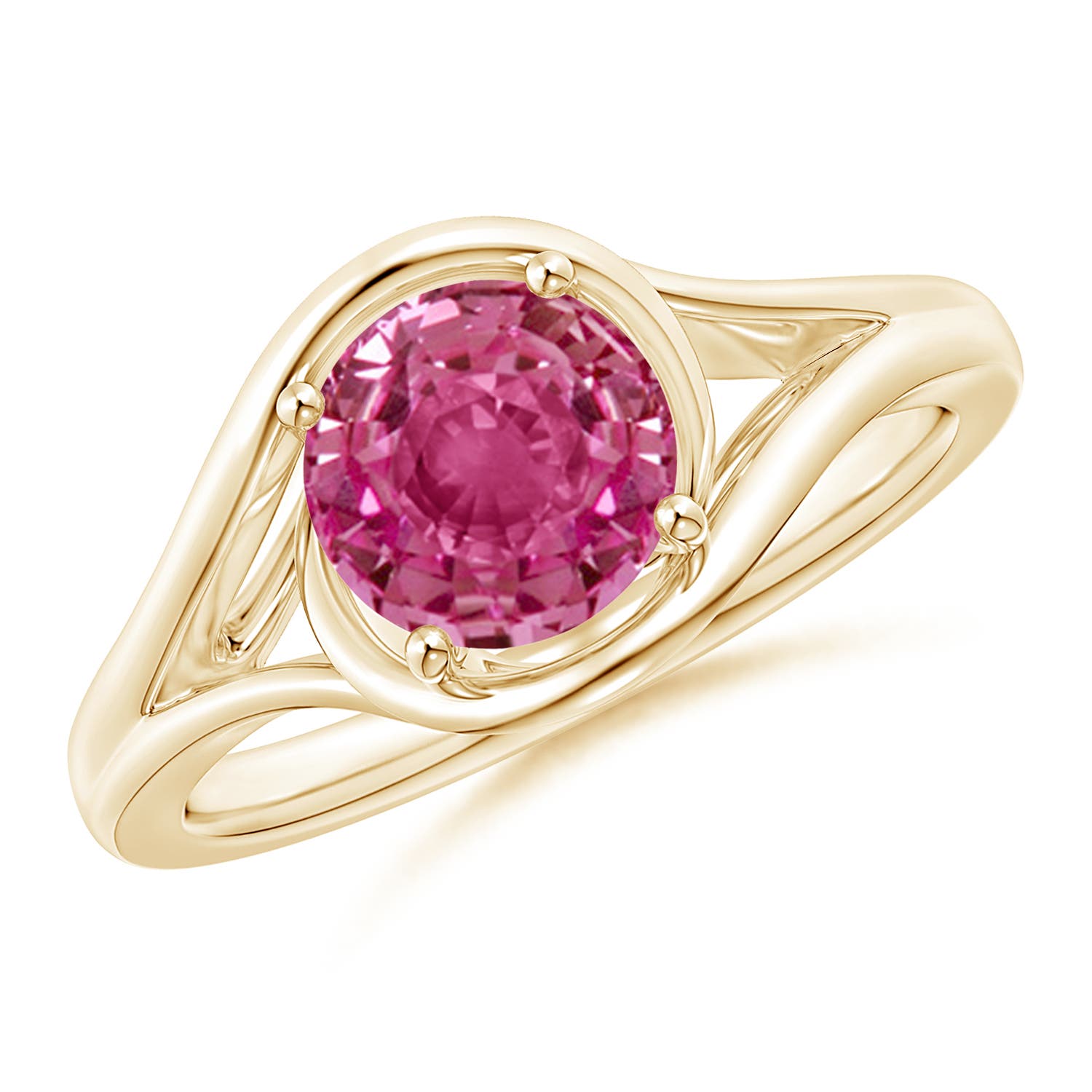 AAAA - Pink Sapphire / 1.6 CT / 14 KT Yellow Gold