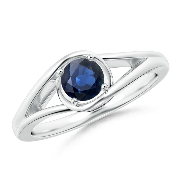 AA - Blue Sapphire / 0.6 CT / 14 KT White Gold