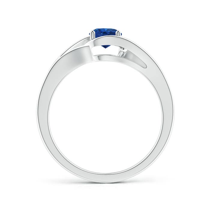 AAA - Blue Sapphire / 0.6 CT / 14 KT White Gold