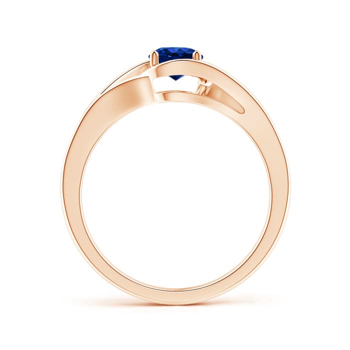 AAAA - Blue Sapphire / 0.6 CT / 14 KT Rose Gold