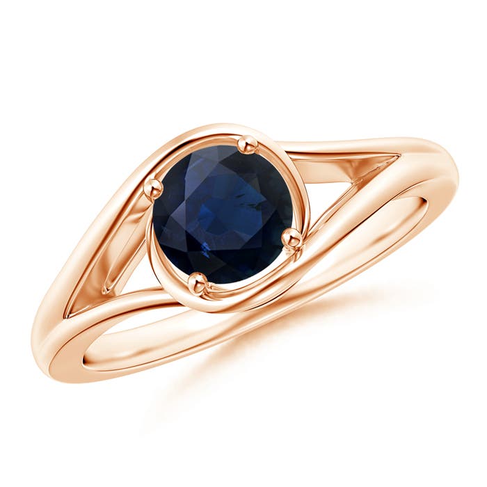 A - Blue Sapphire / 1 CT / 14 KT Rose Gold