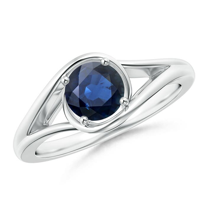 AA - Blue Sapphire / 1 CT / 14 KT White Gold