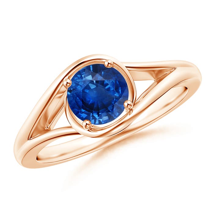 AAA - Blue Sapphire / 1 CT / 14 KT Rose Gold