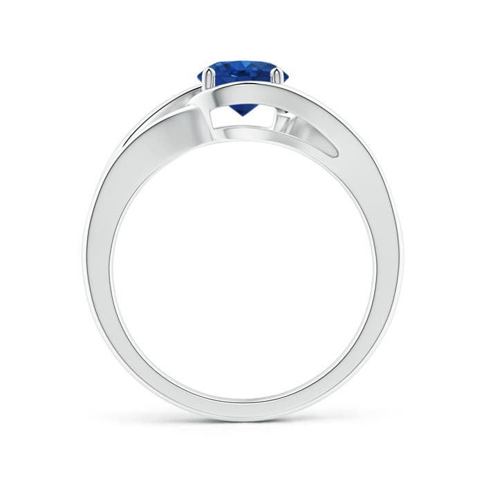 AAA - Blue Sapphire / 1 CT / 14 KT White Gold