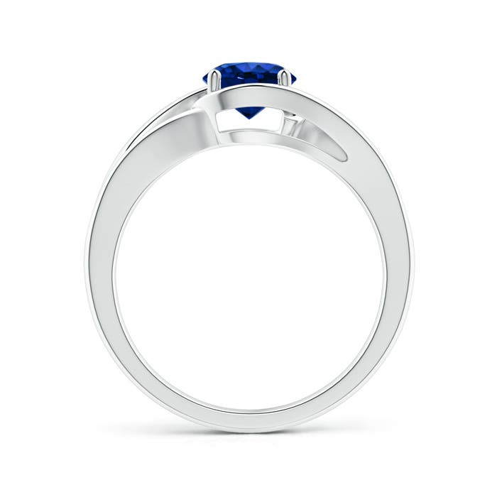 AAAA - Blue Sapphire / 1 CT / 14 KT White Gold