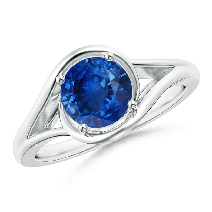 AAA - Blue Sapphire / 1.6 CT / 14 KT White Gold