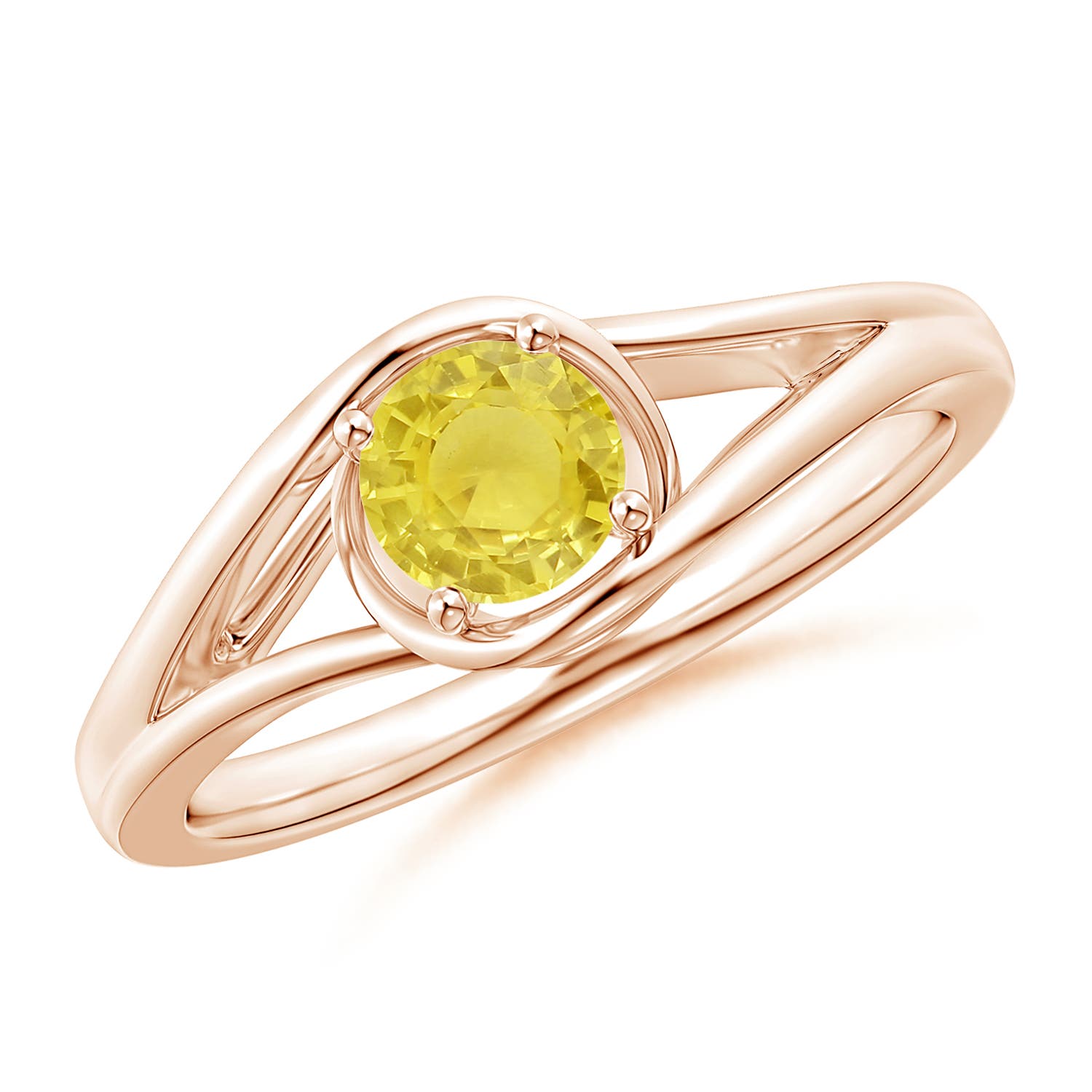 A - Yellow Sapphire / 0.53 CT / 14 KT Rose Gold