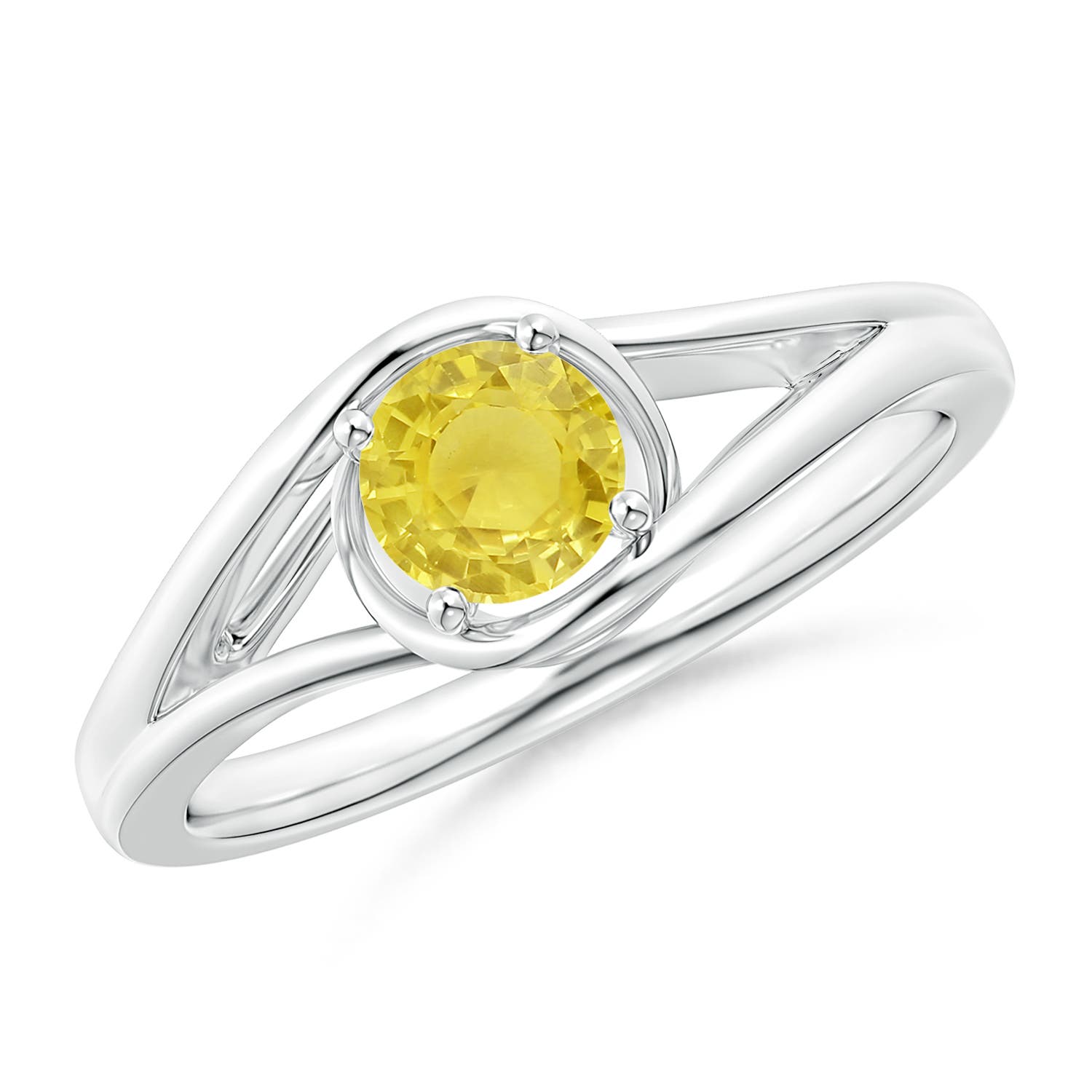 A - Yellow Sapphire / 0.53 CT / 14 KT White Gold