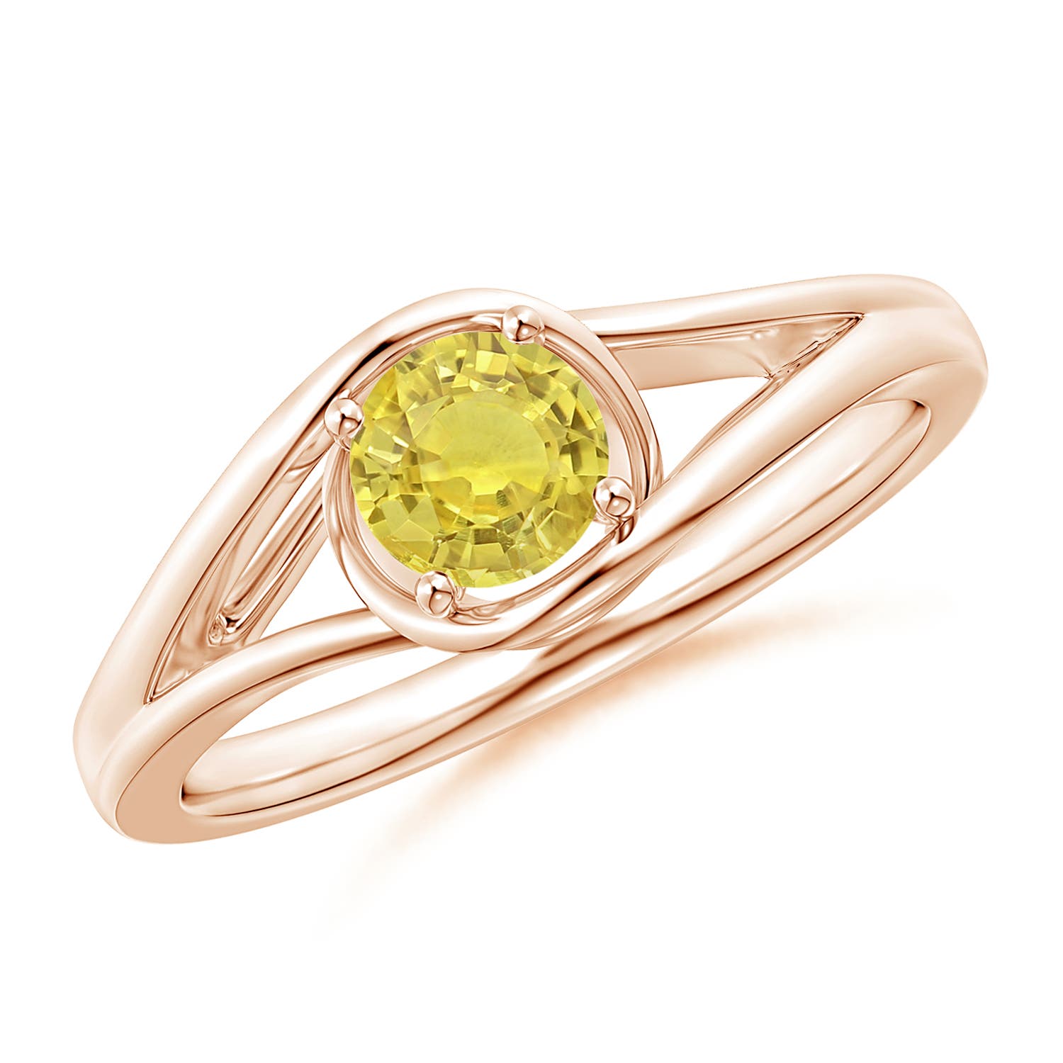 AA - Yellow Sapphire / 0.53 CT / 14 KT Rose Gold