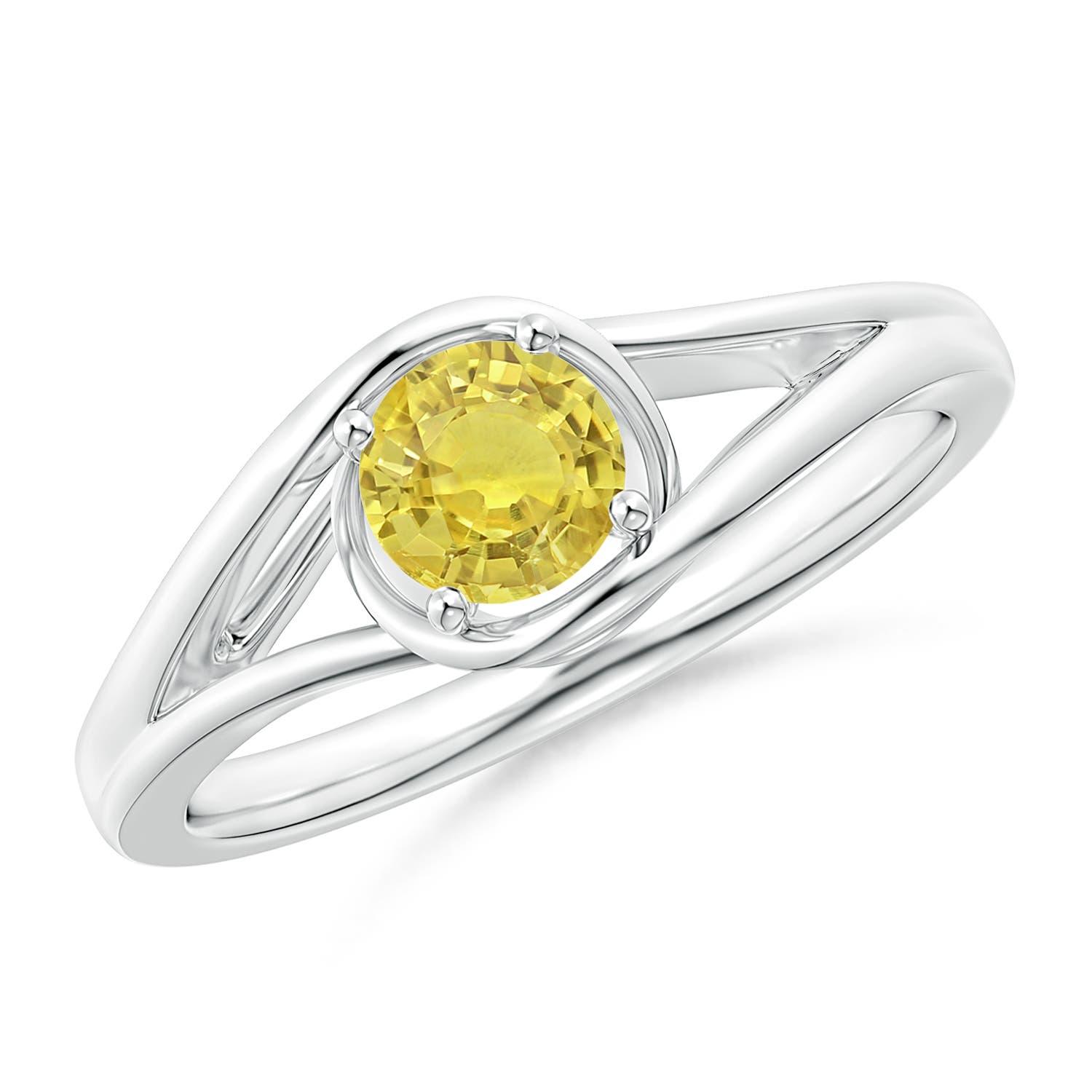 AA - Yellow Sapphire / 0.53 CT / 14 KT White Gold