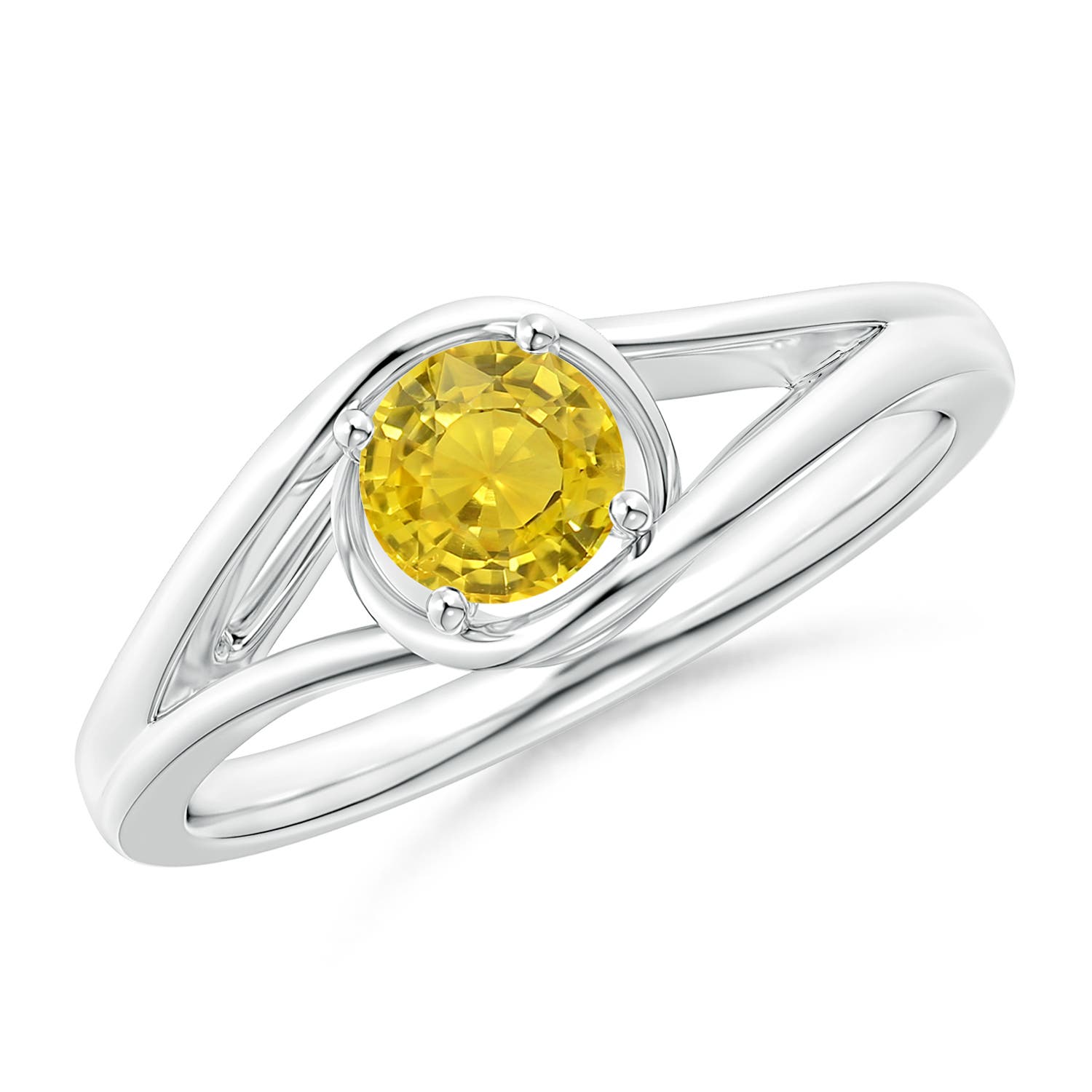 AAA - Yellow Sapphire / 0.53 CT / 14 KT White Gold