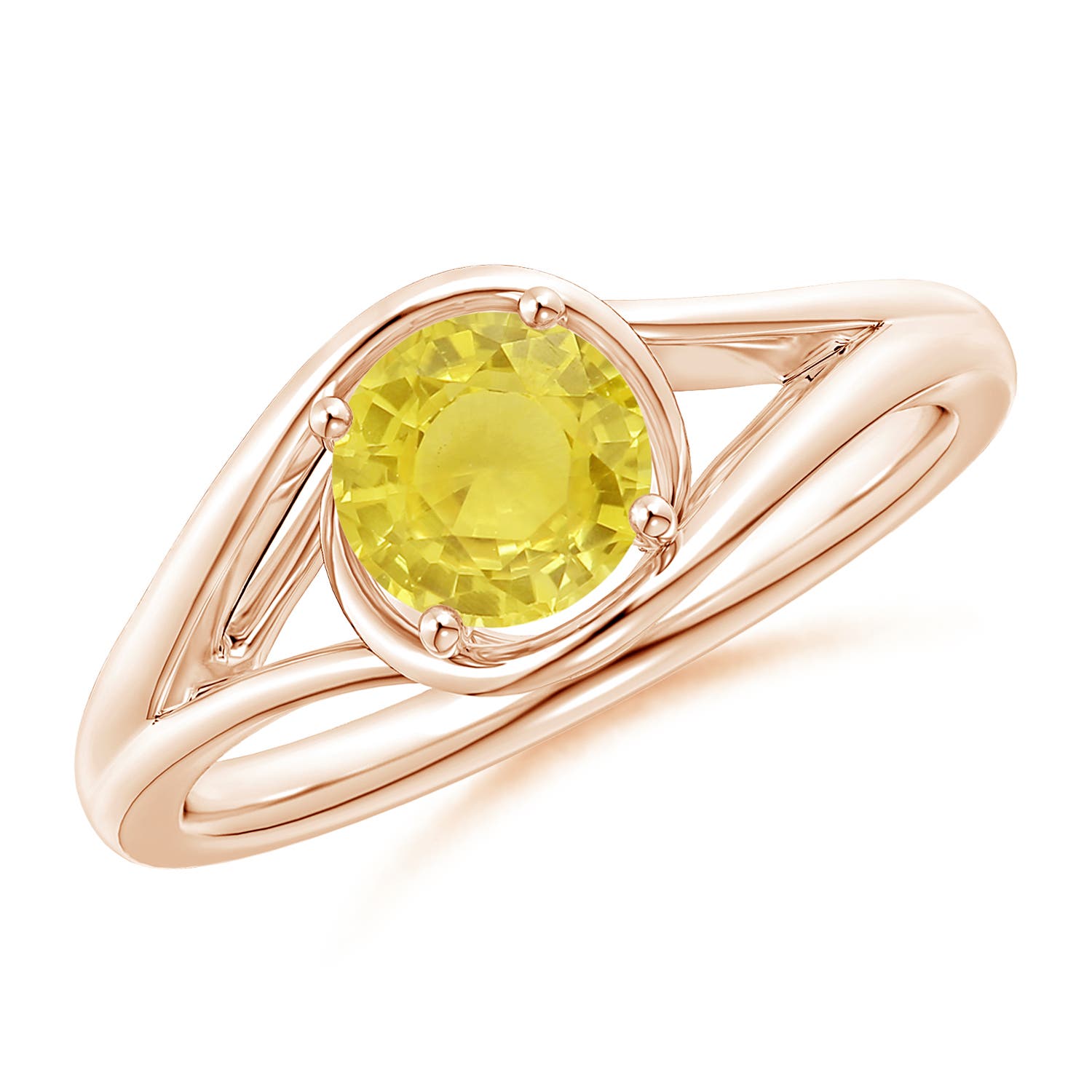 A - Yellow Sapphire / 1 CT / 14 KT Rose Gold