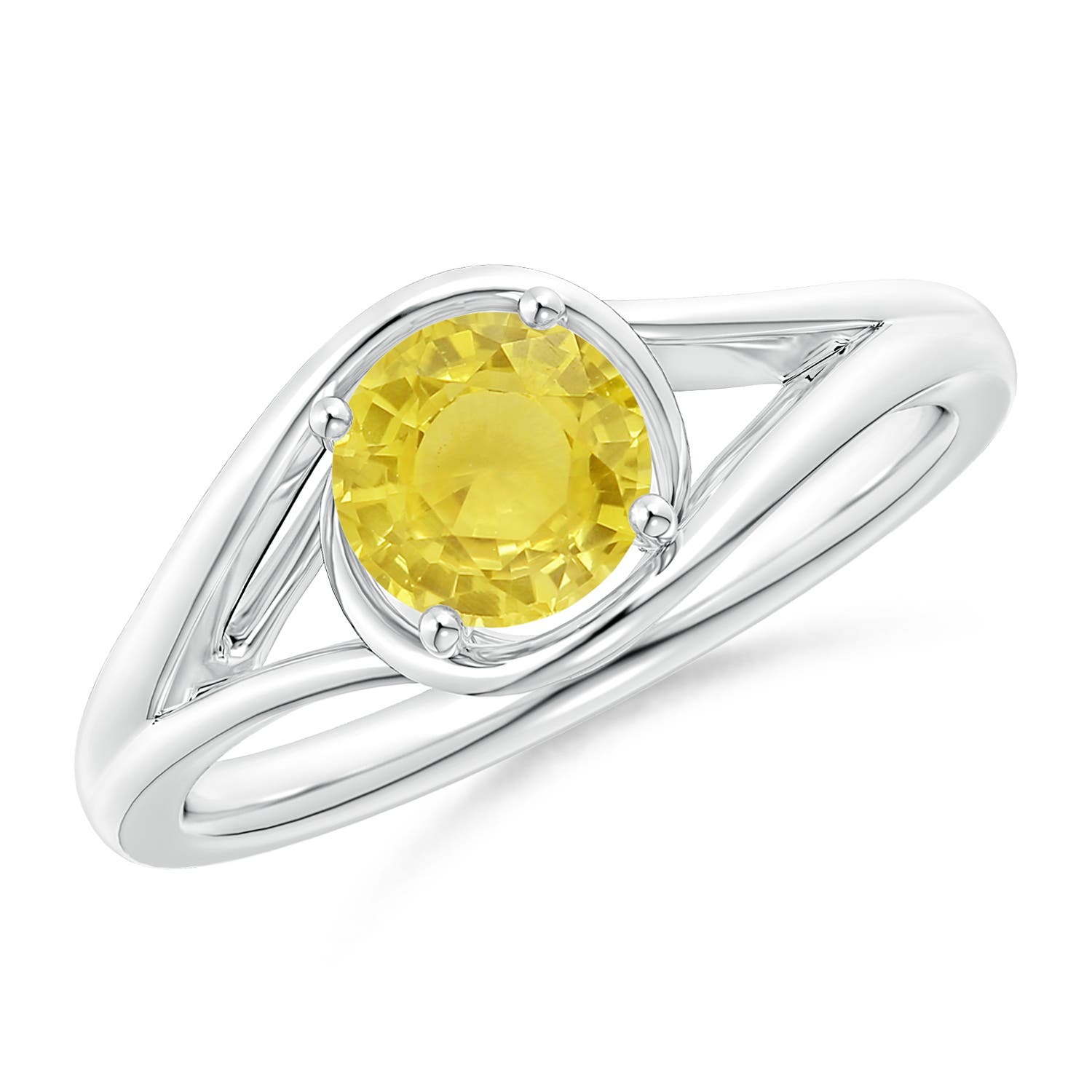 A - Yellow Sapphire / 1 CT / 14 KT White Gold