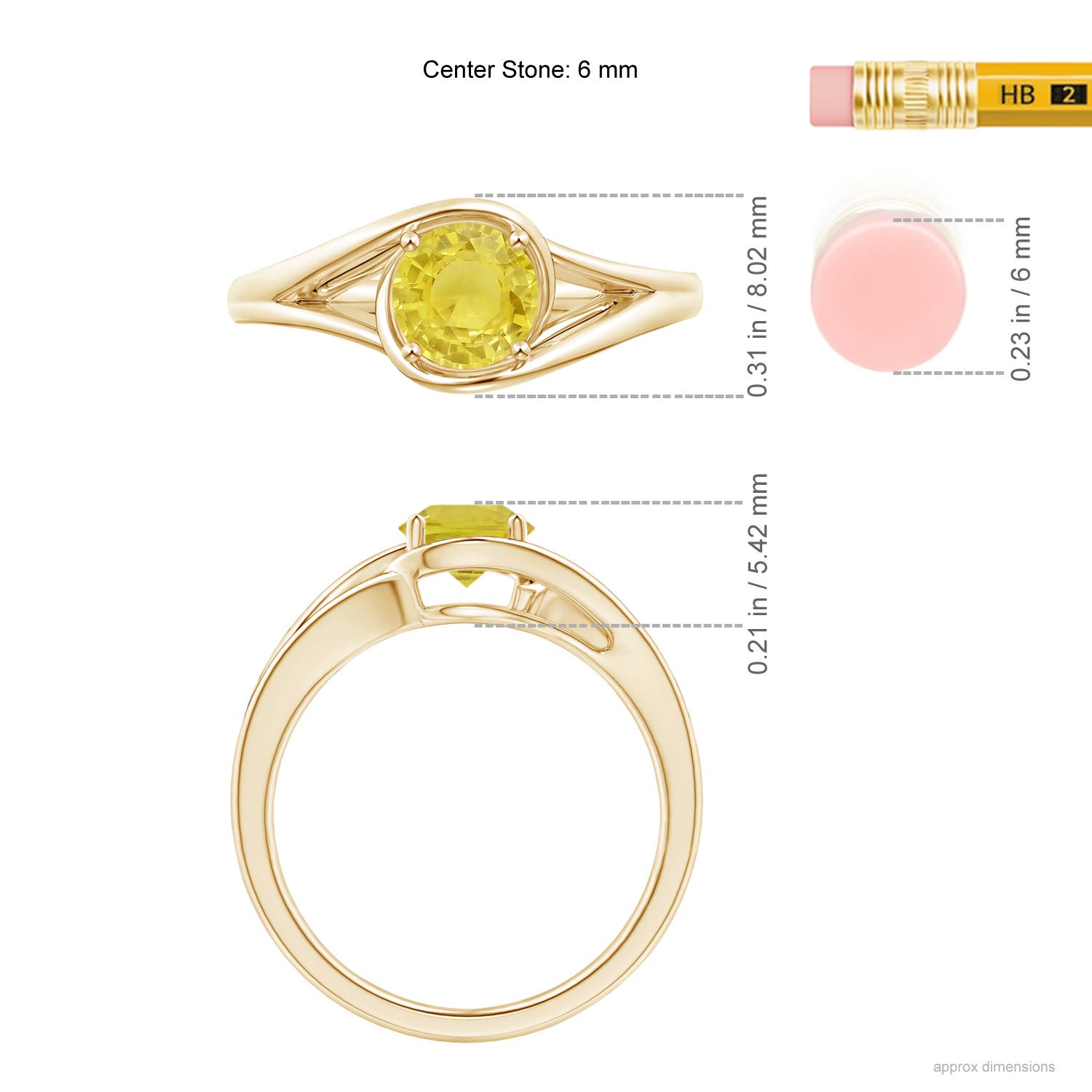 A - Yellow Sapphire / 1 CT / 14 KT Yellow Gold