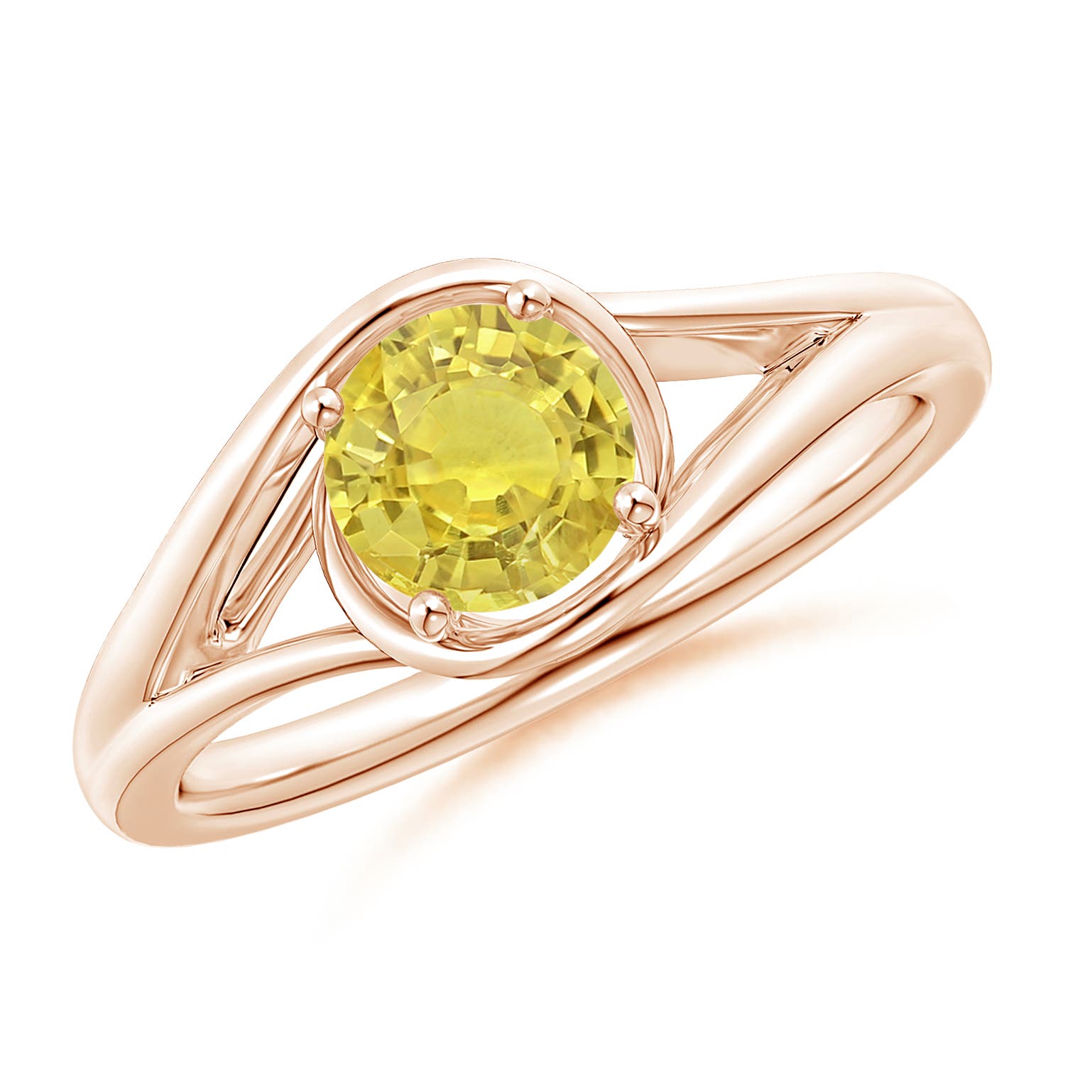 AA - Yellow Sapphire / 1 CT / 14 KT Rose Gold