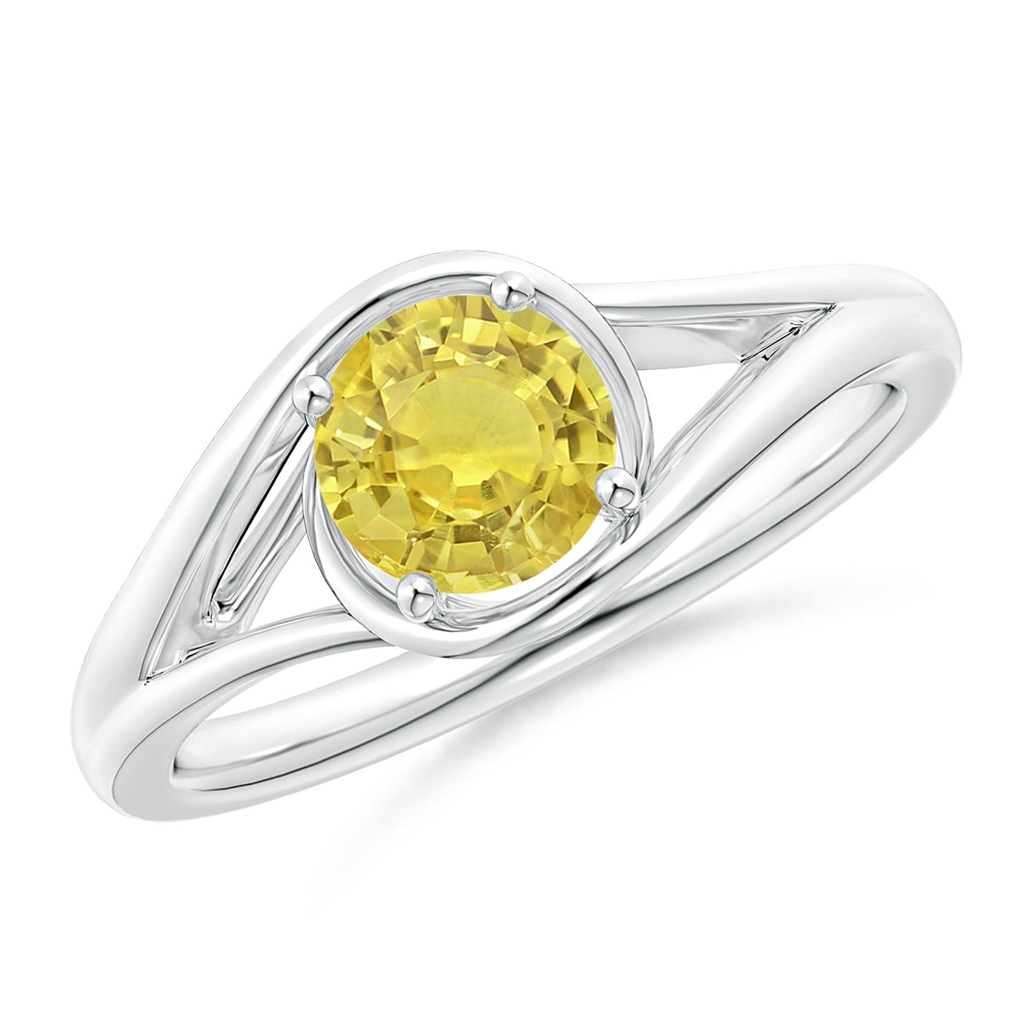 AA - Yellow Sapphire / 1 CT / 14 KT White Gold